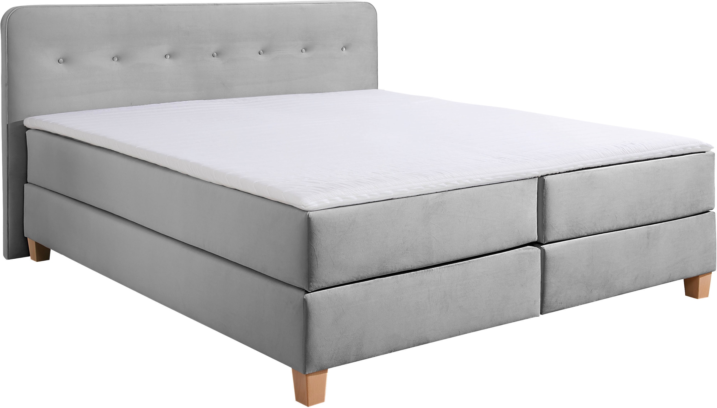 Home affaire Boxspringbett »Fargo«, inkl. Topper, in 3 Matratzenarten, in Samt- oder Strukturstoff
