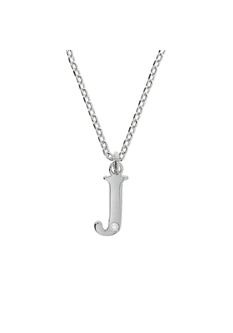 Kette mit Anhänger »925/- Sterling Silber Diamant 0,008ct. Buchstabe J«