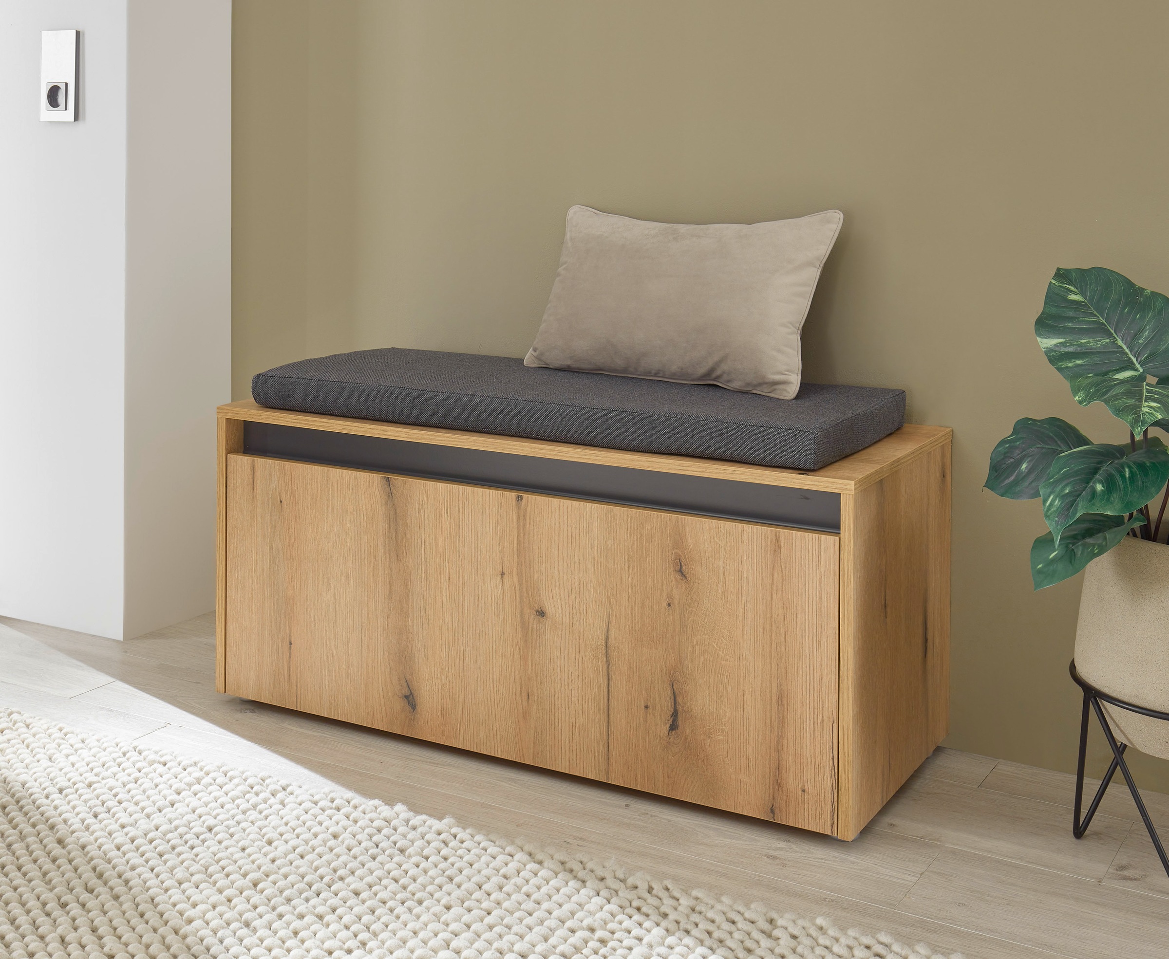 Home affaire Polsterbank "GiRON/CiTY, Garderobenbank mit Klappe, Sitzbank i günstig online kaufen