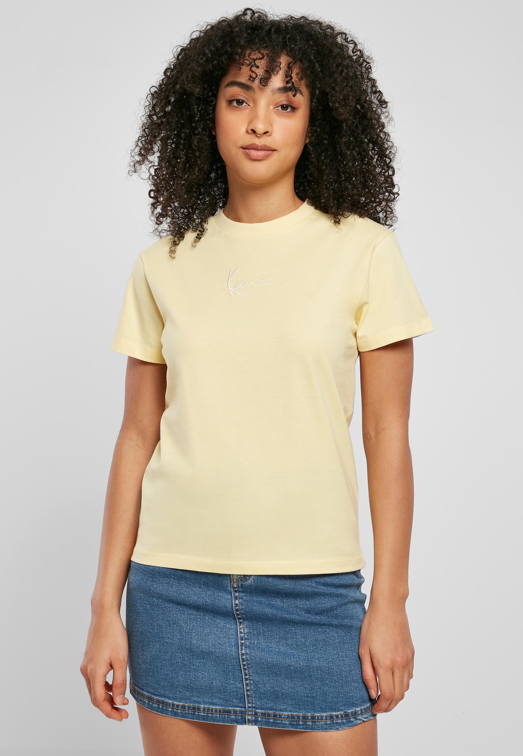 Karl Kani T-Shirt »Karl Kani Damen KW221-001-2 Small Signature Tee light yellow«, (1 tlg.)