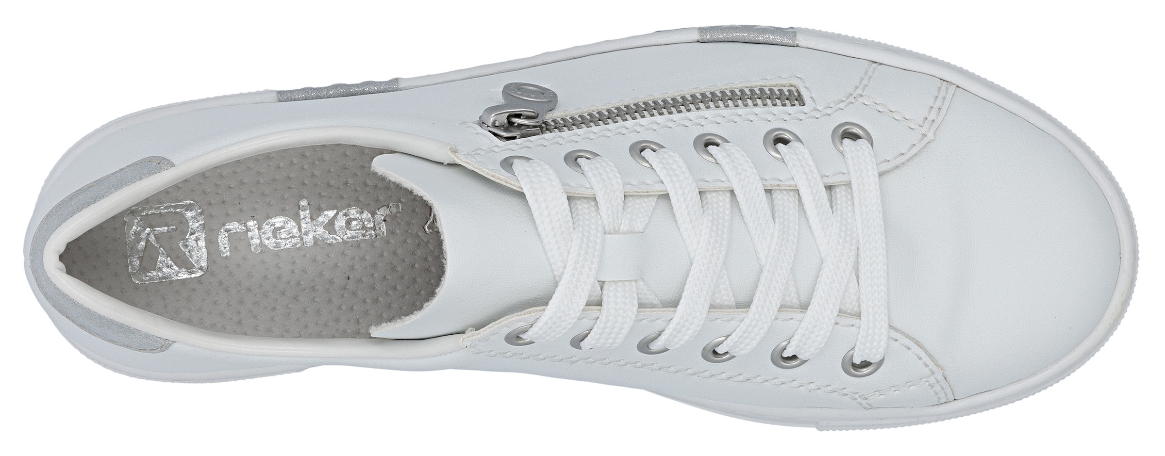 Rieker Plateausneaker  mit Zierreißverschluss seitlich, Freizeitschuh, Halbschuh, Schnürschuh