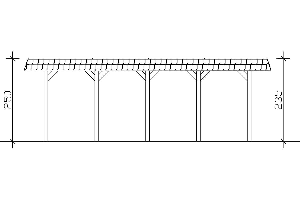 Skanholz Doppelcarport »Spreewald«, Fichtenholz, 530 cm, grün