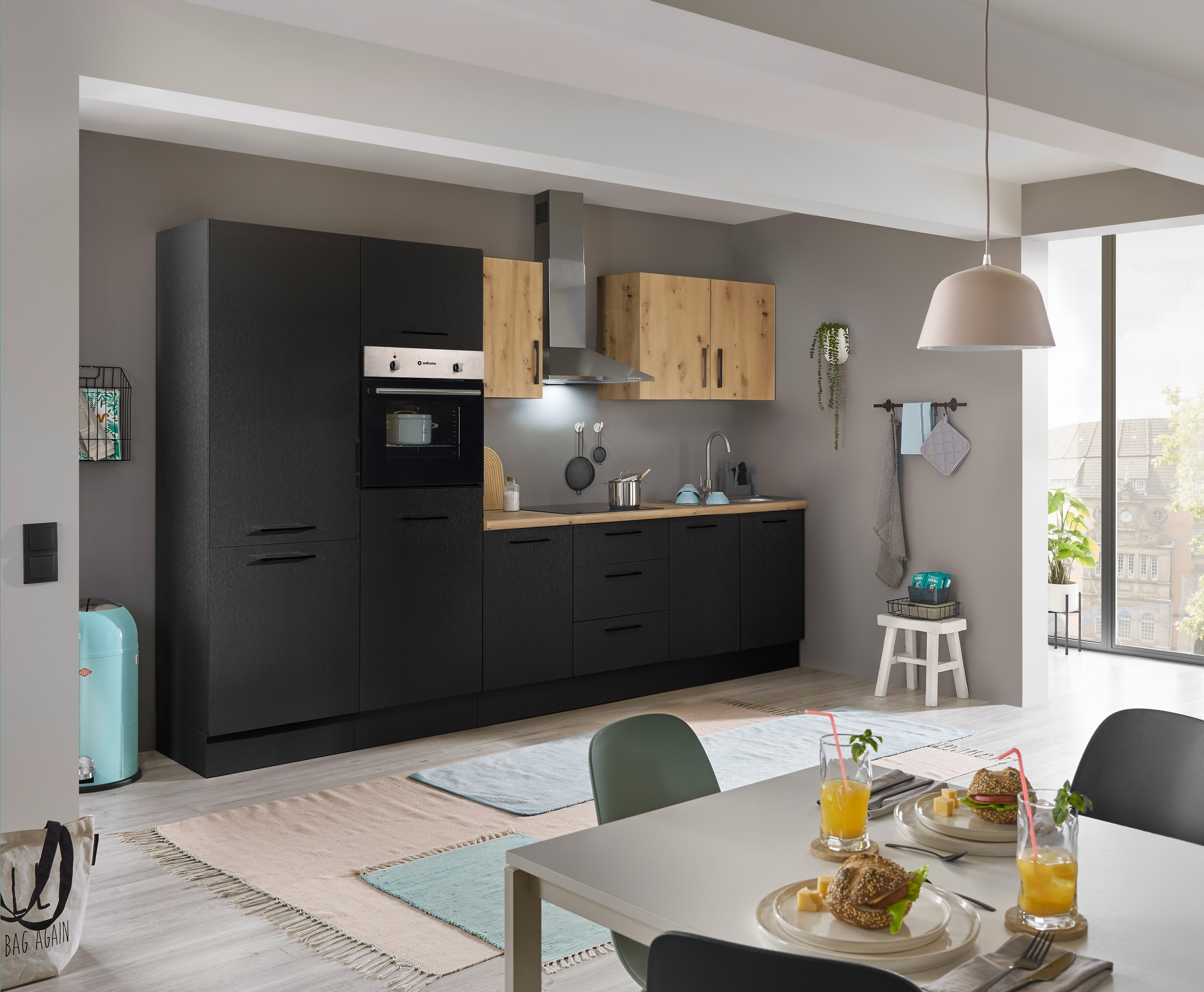 BASIC by Balculina Küchenzeile »Turin«, Breite 330 cm, wahlweise mit E-Geräten
