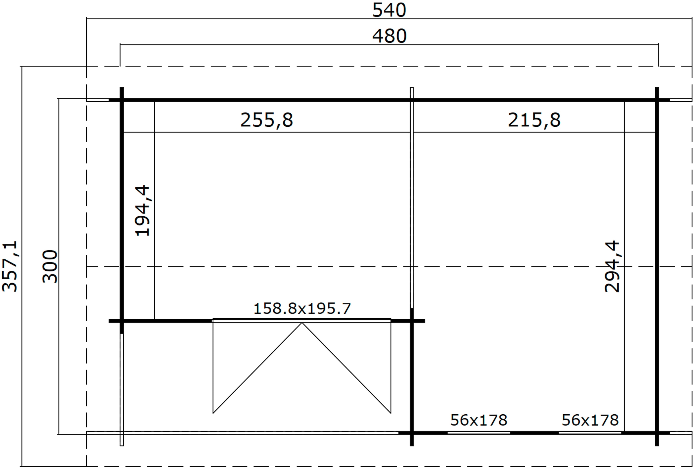 LASITA MAJA Gartenhaus »Riverside«, (Set), Blochbohlenhaus 28mm Terrasse, Fundamentmass 4800x3000, Carbongrau