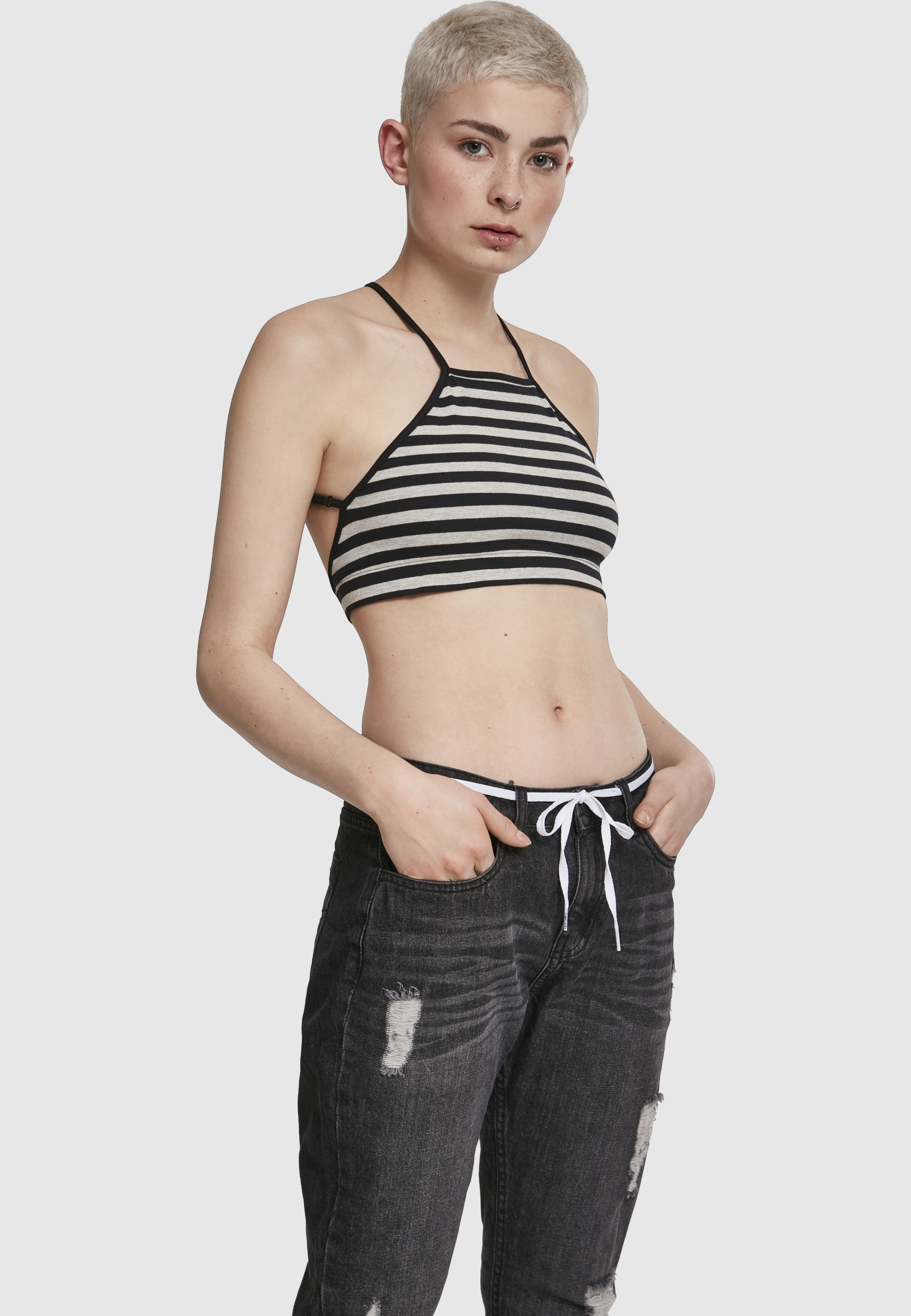 URBAN CLASSICS Tanktop »Urban Classics Damen Ladies Triangle Top« 1 Stk.