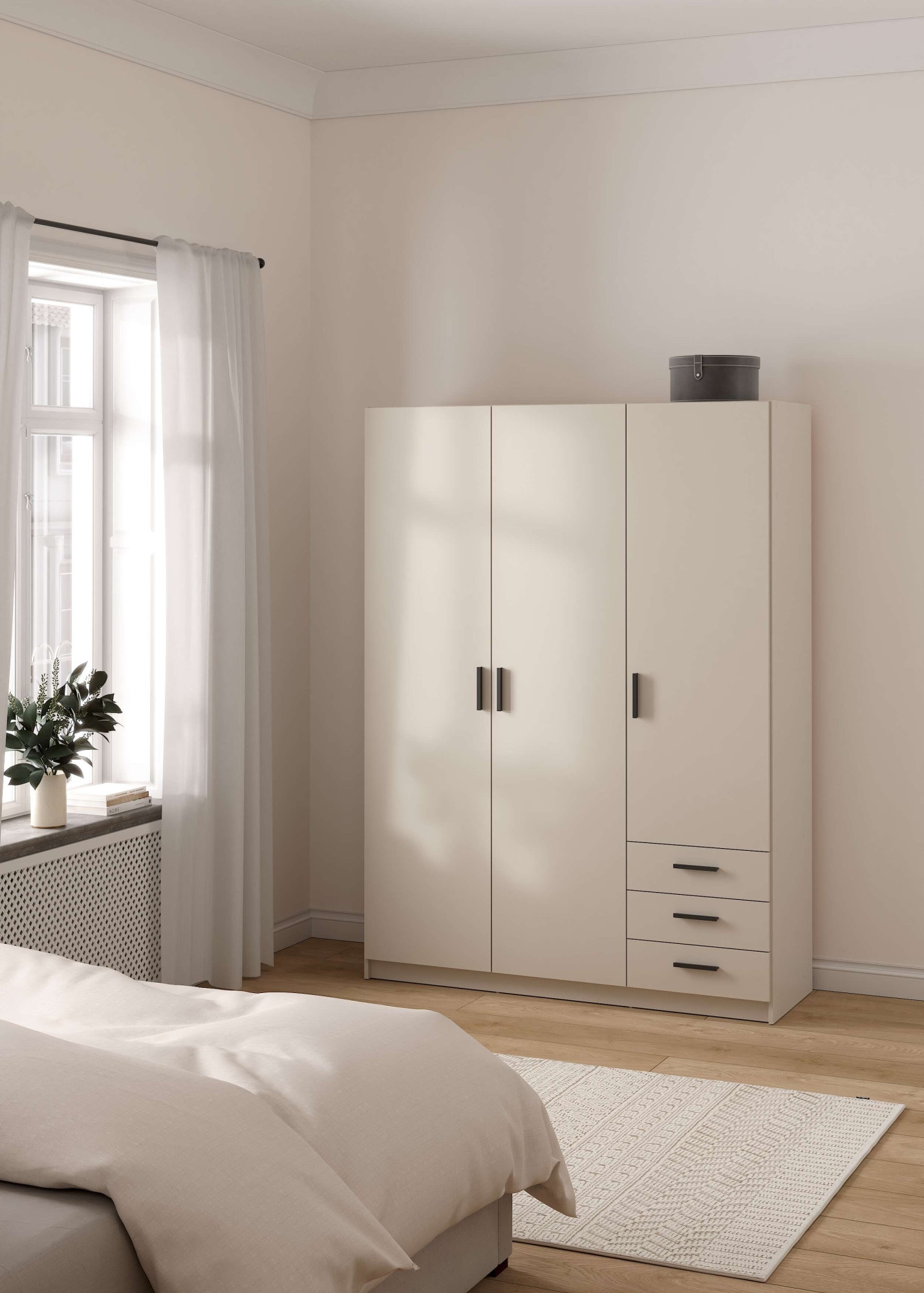 Home affaire Kleiderschrank "Sprint, viel Stauraum, robuste Qualität, 3 Breiten 98, 147, 195 cm" Breite 98,5/147 oder 195,5 cm, je mit Einlegeböden und Kleiderstange
