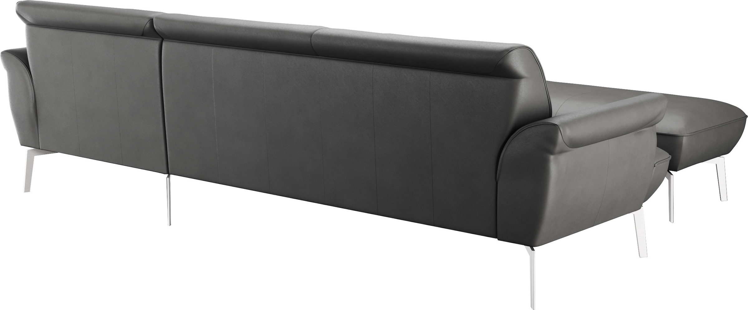 himolla Ecksofa »himolla 9900«, (mit Hocker), Recamiere rechts o. links, Füße Aluminium, mit Hocker