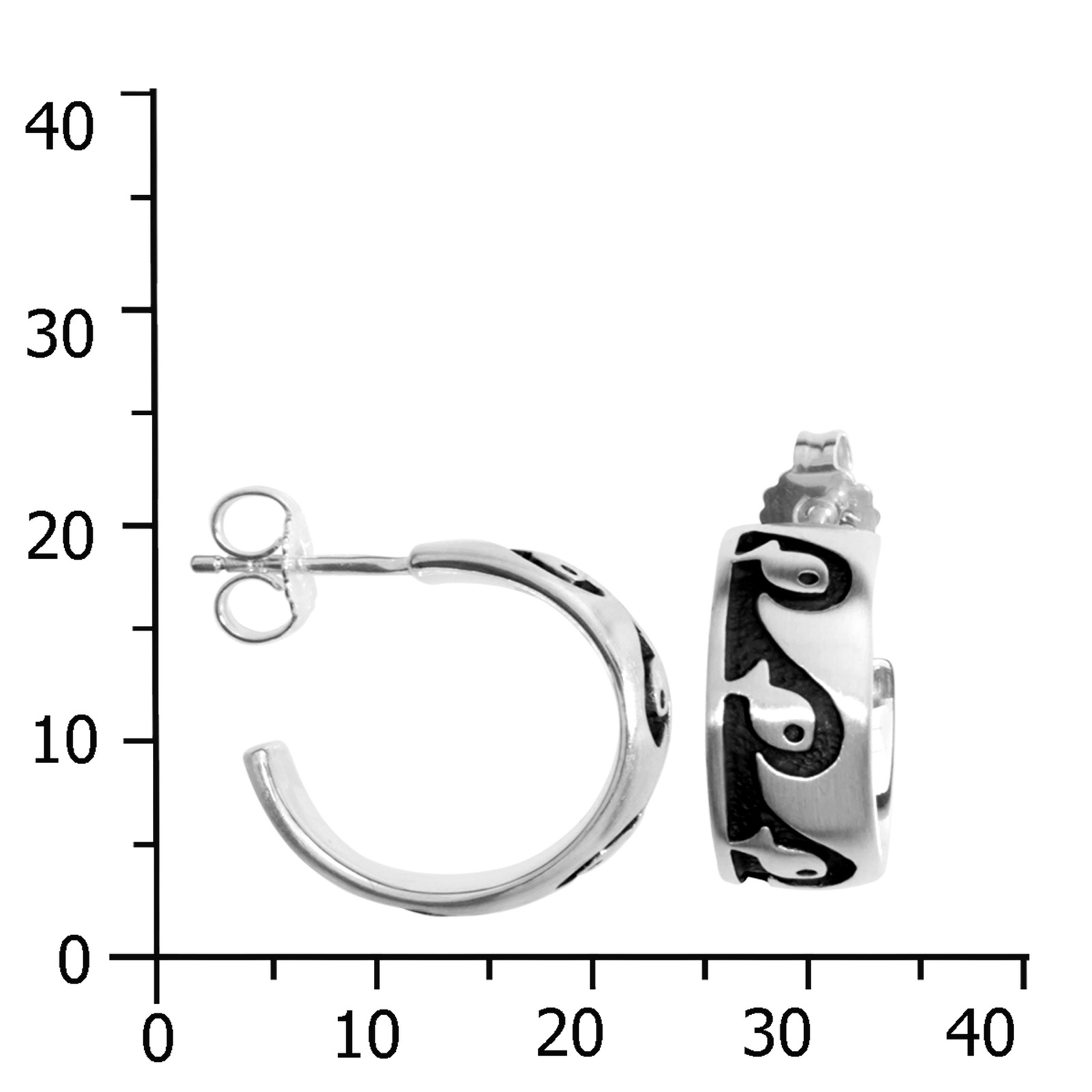 Ostsee-Schmuck Fish Earrings White Silver 925 3