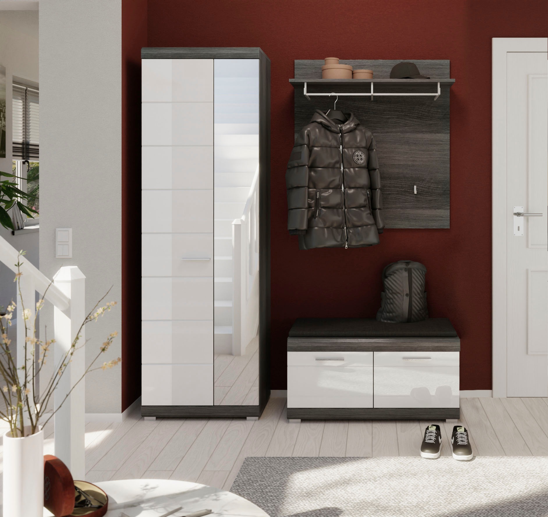 INOSIGN Garderoben-Set "SIENA, Breite 167 cm, 3-teiliges Set, individuell s günstig online kaufen