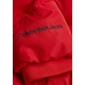 Calvin Klein Jeans Outdoorjacke »FAUX FUR MW FITTED SHORT PUFFER«, mit Kapuze, mit abknöpfbarem Fellimitat an der Kapuze