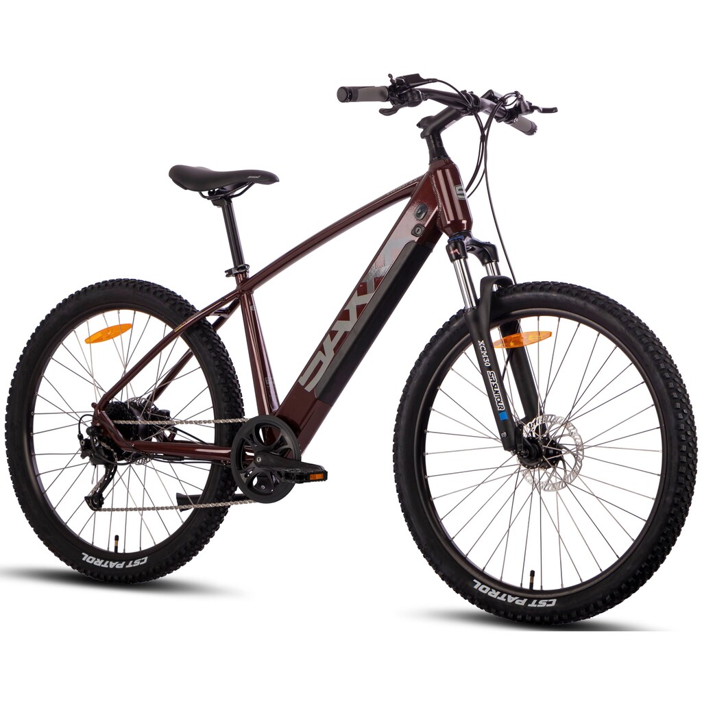 SAXXX E-Bike »Everest 5.0«, 9 Gang, Shimano, Heckmotor 250 W