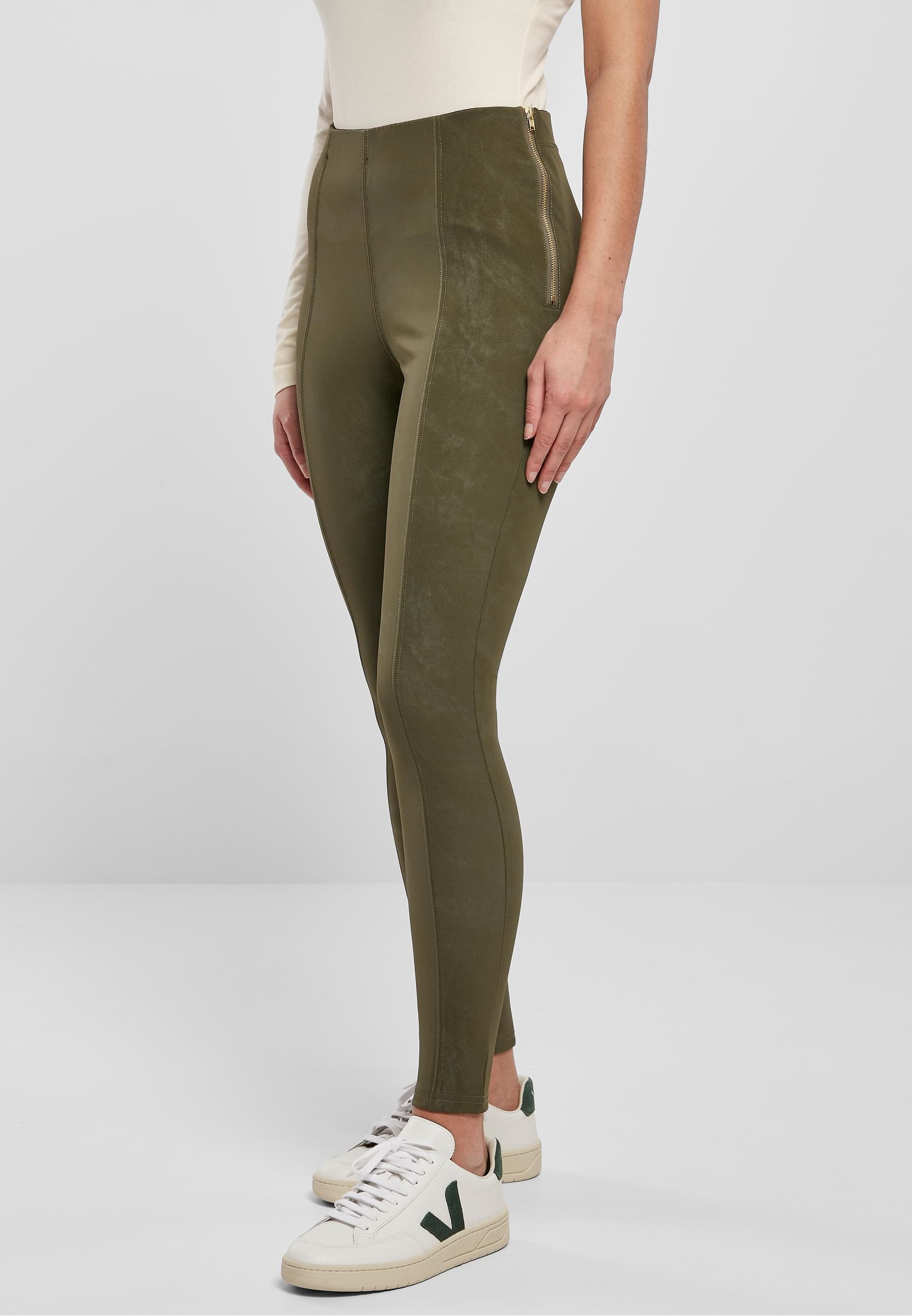 URBAN CLASSICS Leggings »Urban Classics Damen Ladies Washed Faux Leather Pants«, (1 tlg.)