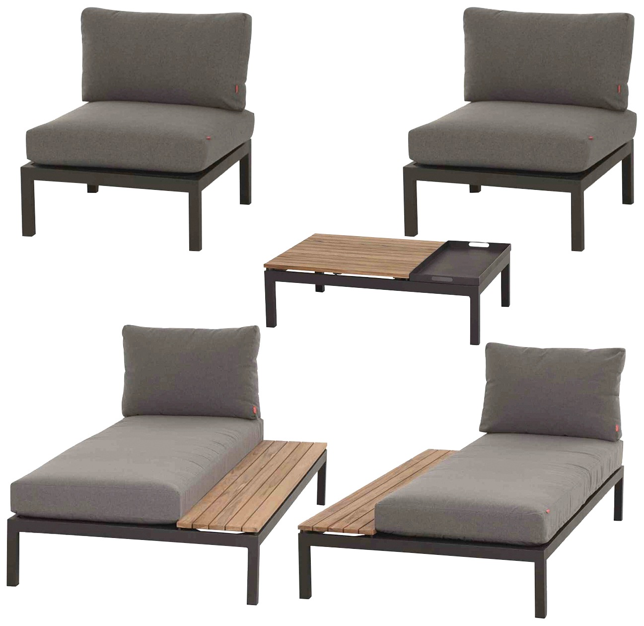 Siena Garden Garten-Essgruppe "Alvida" 5 Stk. tlg. günstig online kaufen