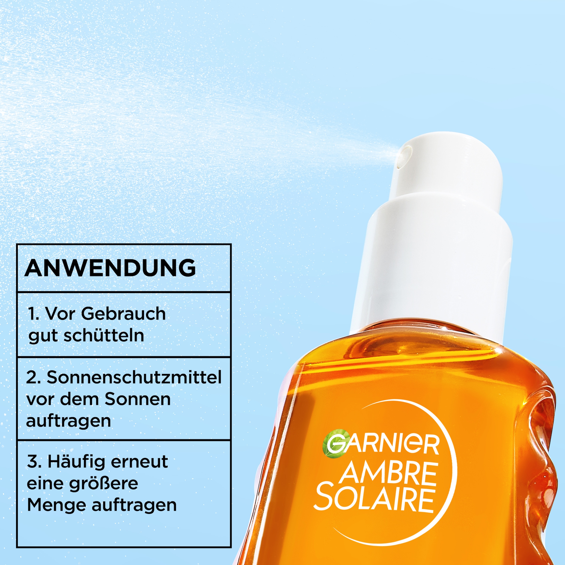GARNIER Sonnenschutzspray »Garnier Ambre Solaire Sensitive Expert + Hydrating UV Water LSF 50«