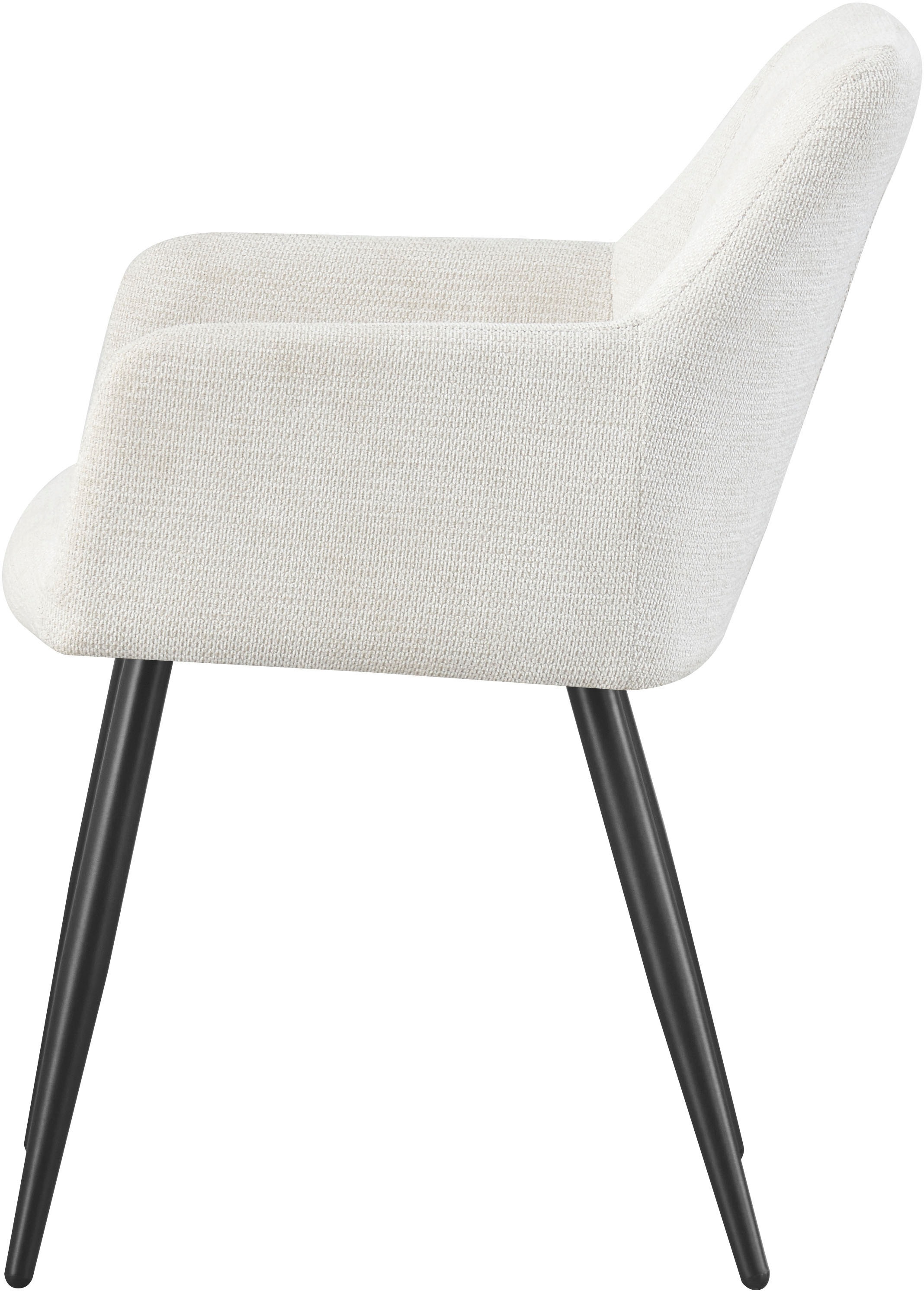 Home affaire Esszimmerstuhl »MILTON, 2er Set, mit Metallgestell in matt schwarz« (Set) 2 Stk.in verschiedenen Farben, Belsatbarkeit pro Stuhl 120 kg, mit Armlehne