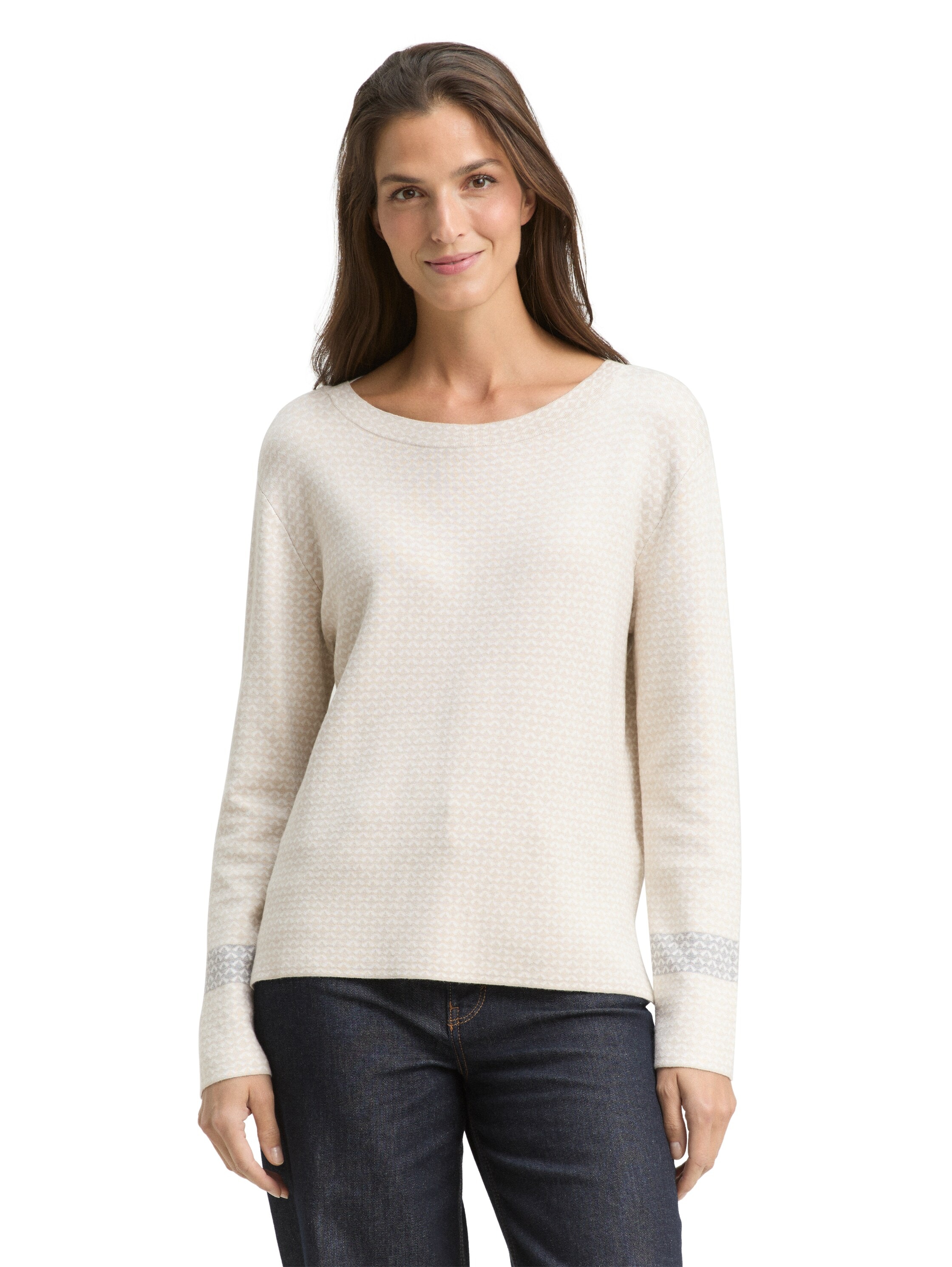 TOM TAILOR Strickpullover mit All-Over Print günstig online kaufen