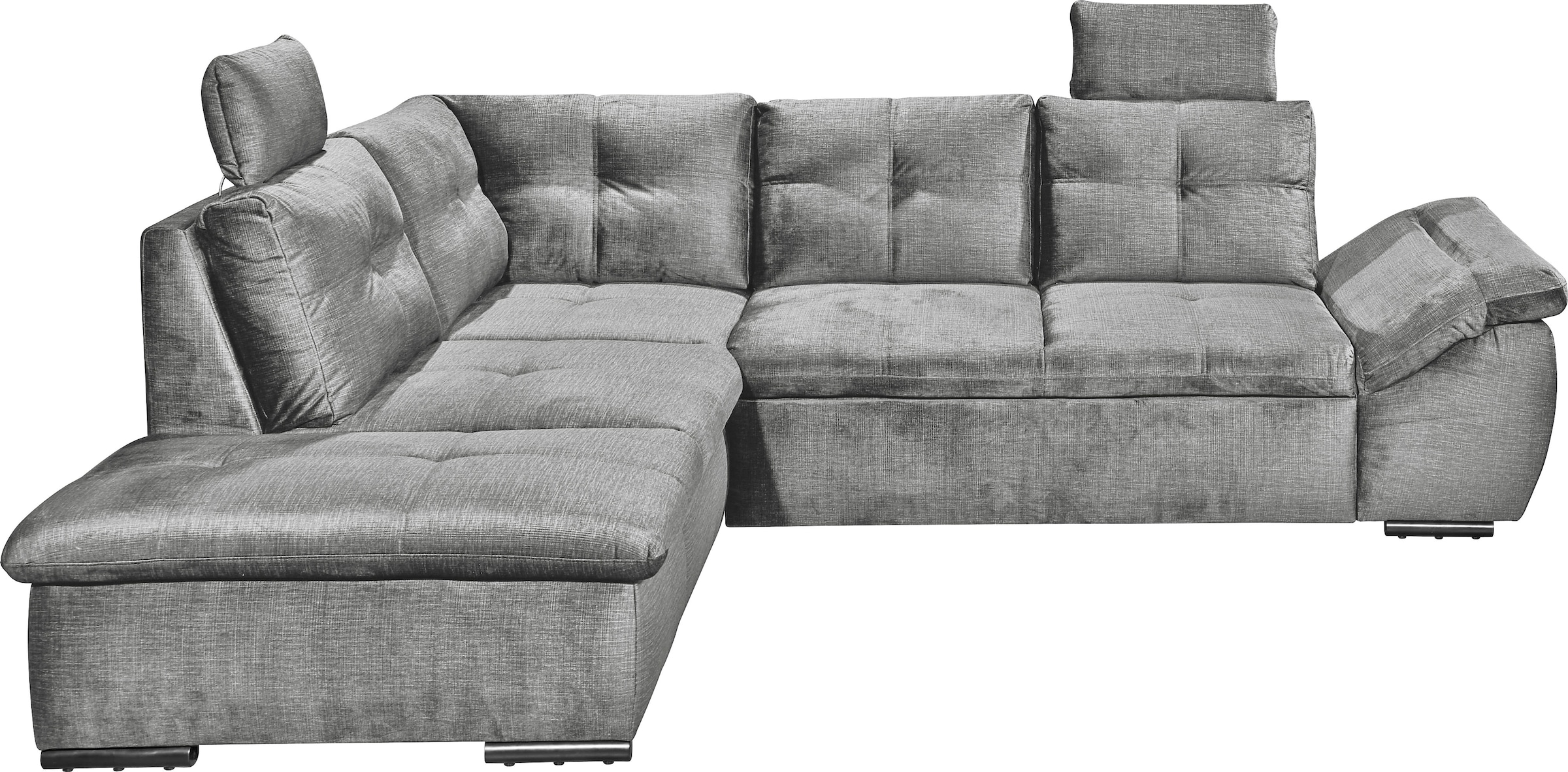 ED EXCITING DESIGN Ecksofa »Alija L-Form«, mit Bettfunktion, Bettkasten, Armteilverstellung & Kopfstützen