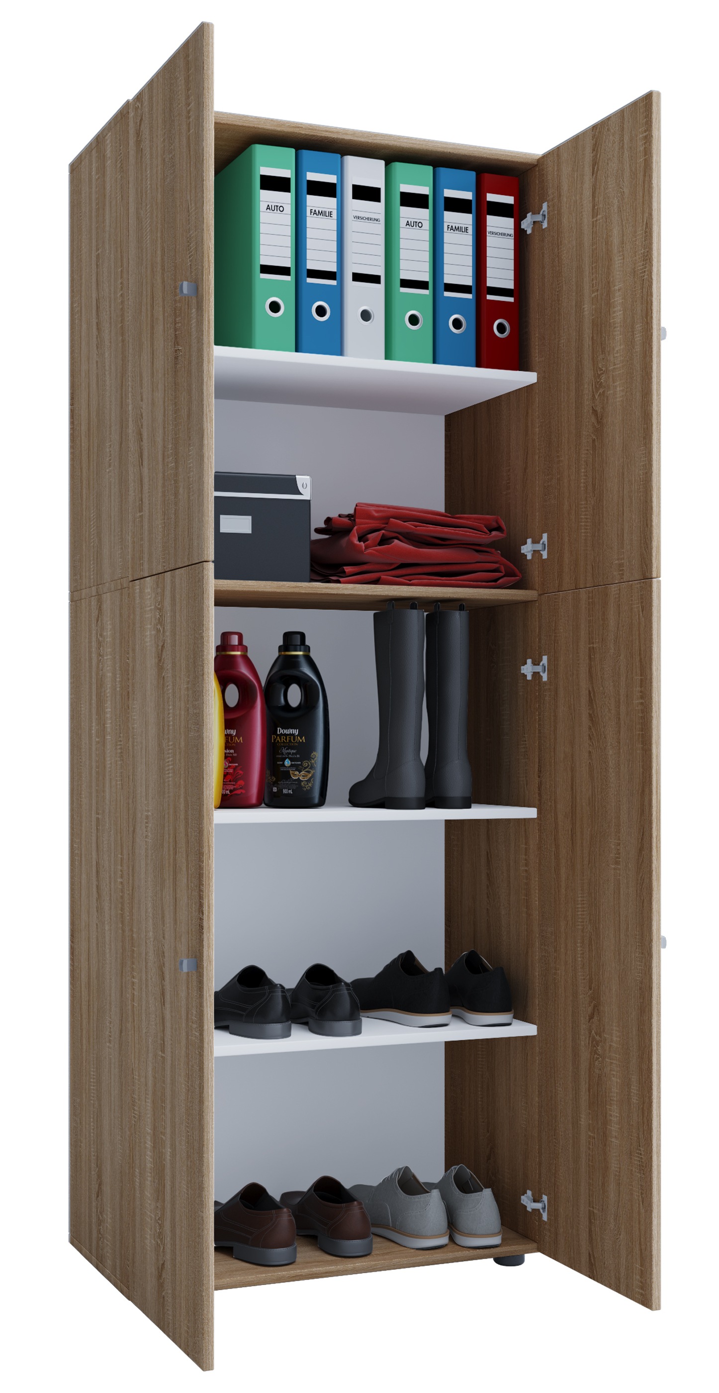 VCM Kleiderschrank »VCM Holz Kleiderschrank | Schrank mit 5 Fächern und Drehtüren | Maße ca. B. 70 x H. 184 x T. 40 cm ¿ Lona«, (1 St.)