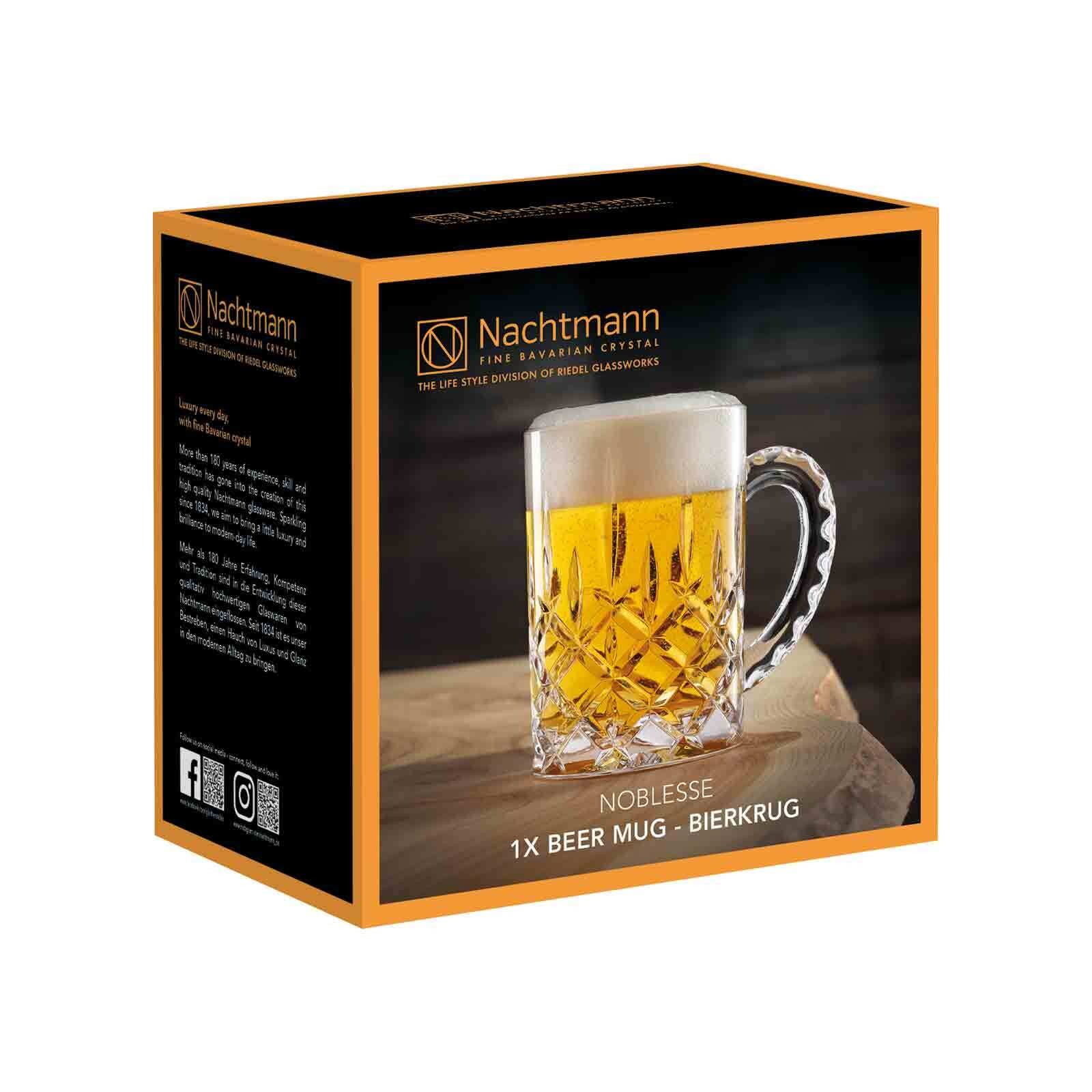 Nachtmann Bierglas »Bierkrug Noblesse 600 ml transparent« Erhöhte Bruchfestigkeit, Kristallglas, spülmaschinenfest