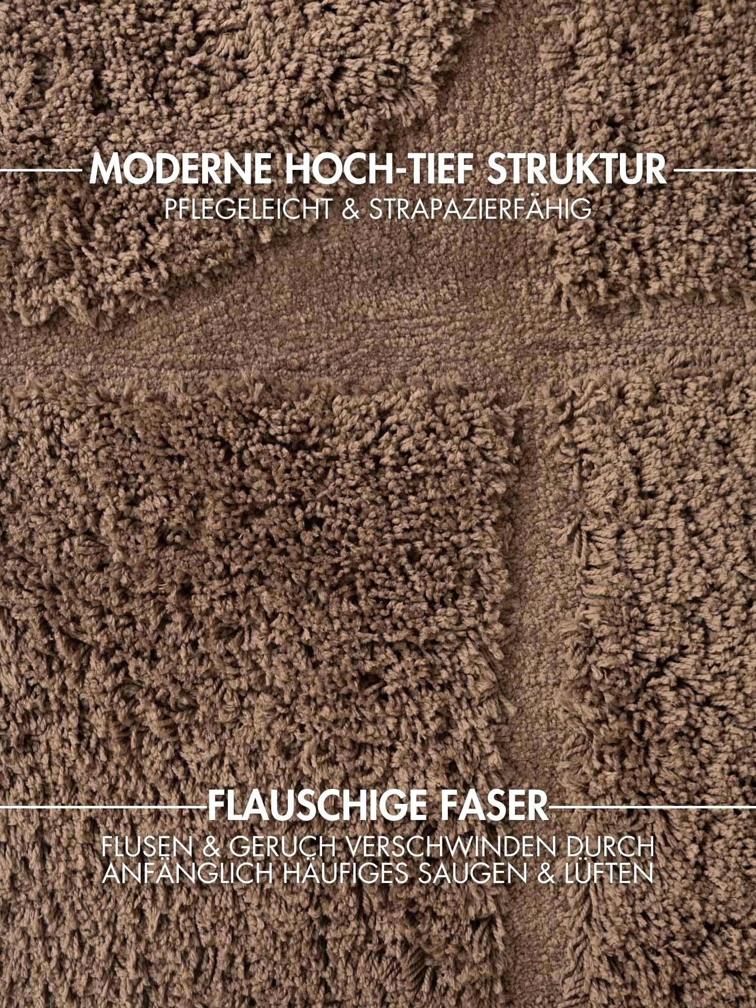 Ted Baker Hochflor-Teppich »Jasper« rechteckig 25 mm Höhe Hoch-Tief-Struktur,Weich, Shaggy, Modern, Wohnzimmer, Schlafzimmer