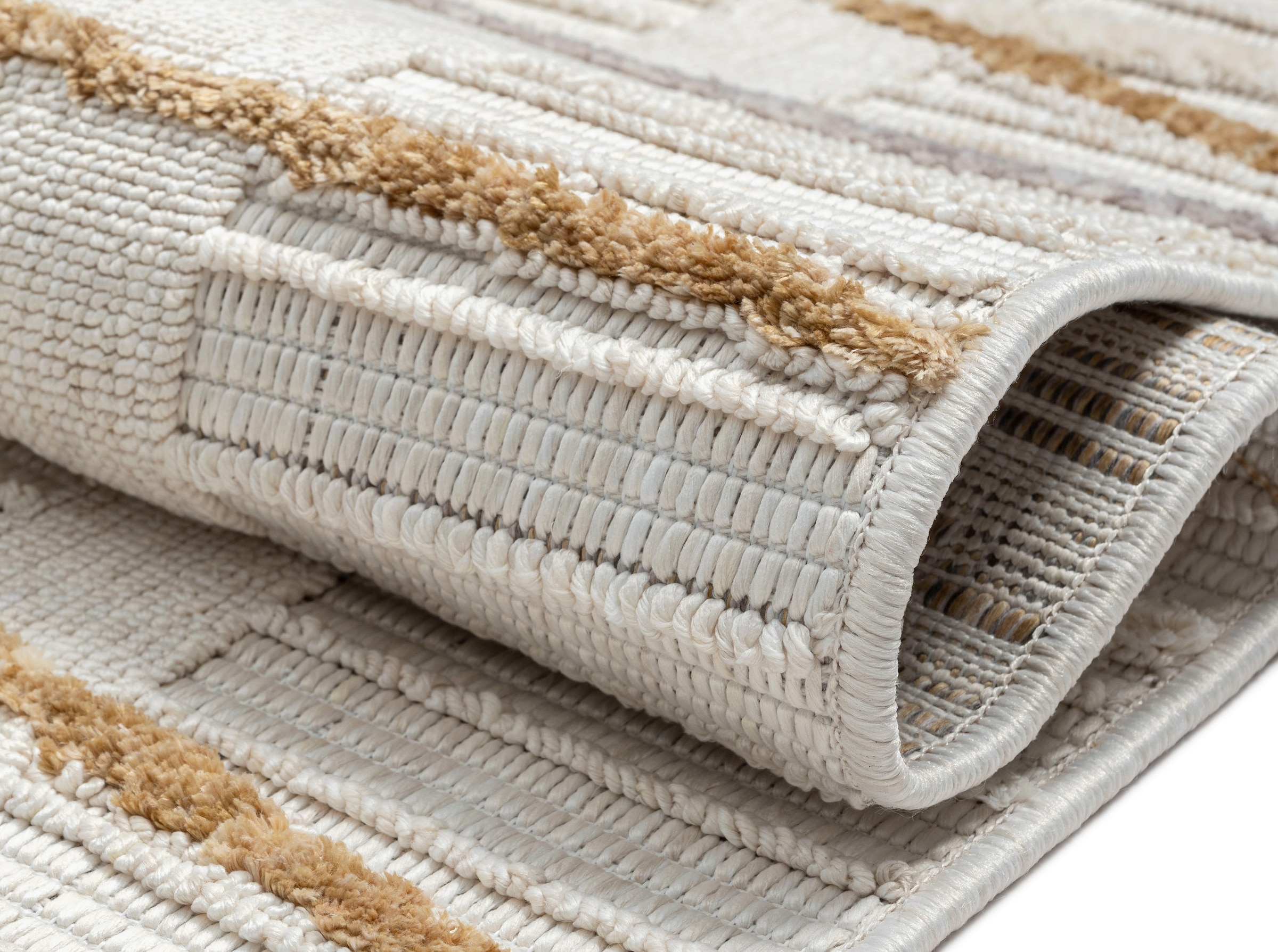 Myflair Möbel & Accessoires Teppich »Luana 1, LAGERRÄUMUNG!«, rechteckig, 10 mm Höhe, Kurzflor, Sisal Optik, Hoch-Tief Effekt, mit Fransen, besonders weich