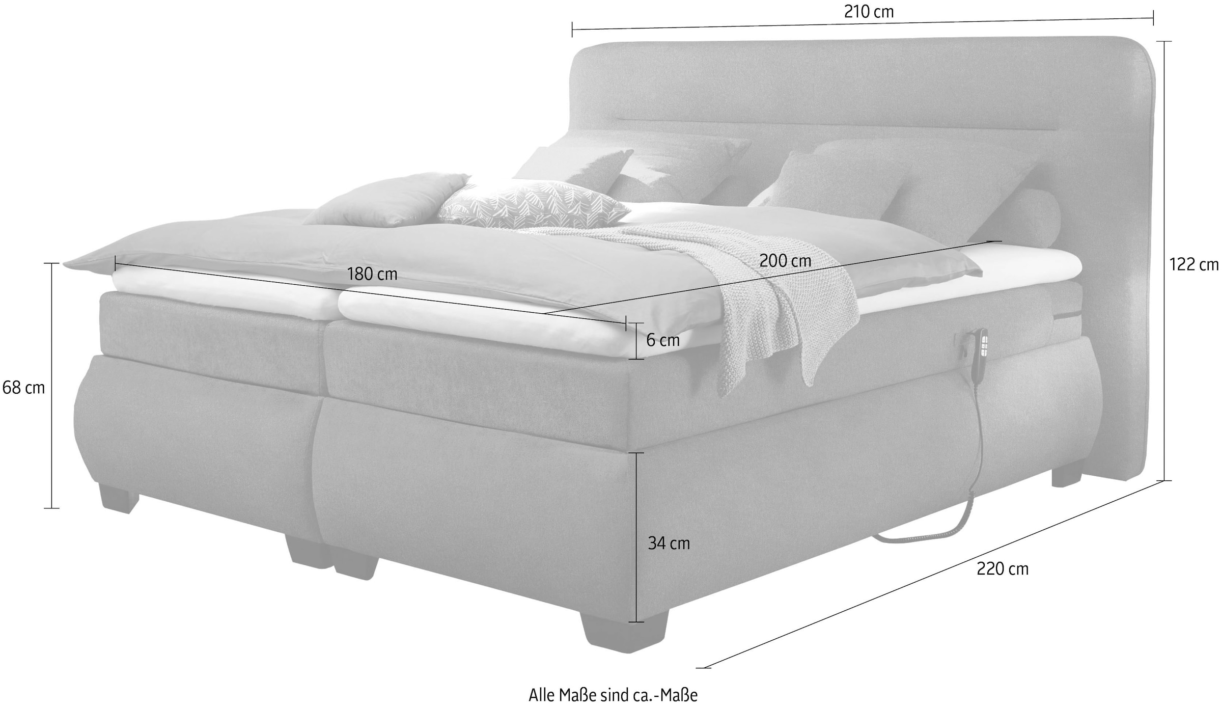 ED EXCITING DESIGN Boxspringbett »Evolution«, inkl. Motor und Topper