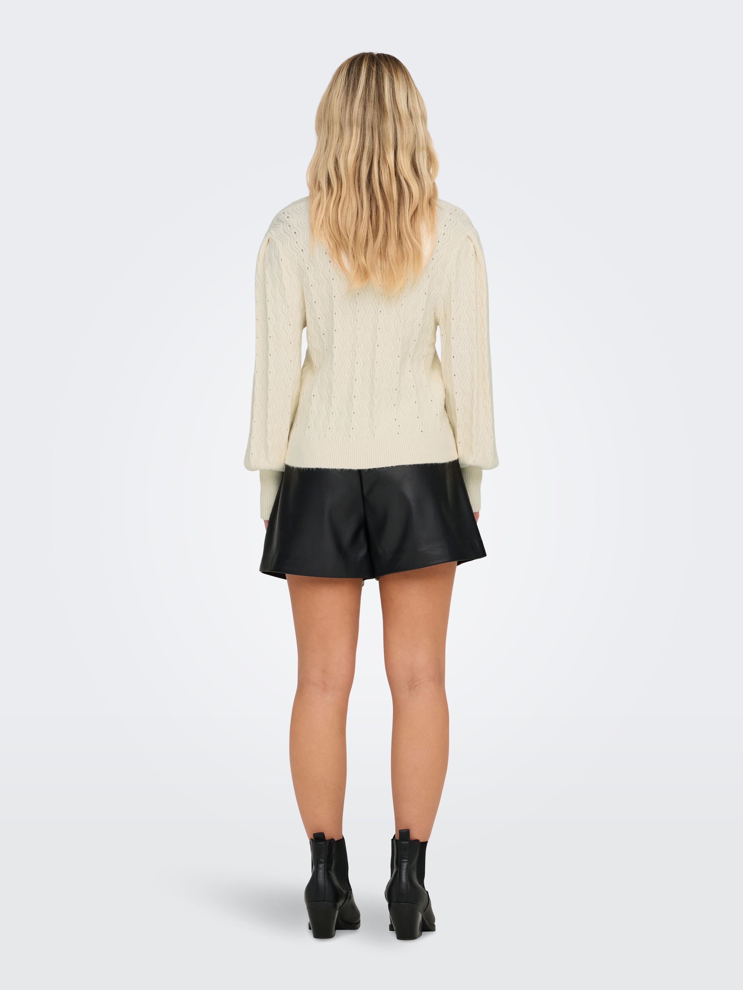ONLY Rundhalspullover »ONLKATIA LS STRUC PUFF ONECK CC KNT«