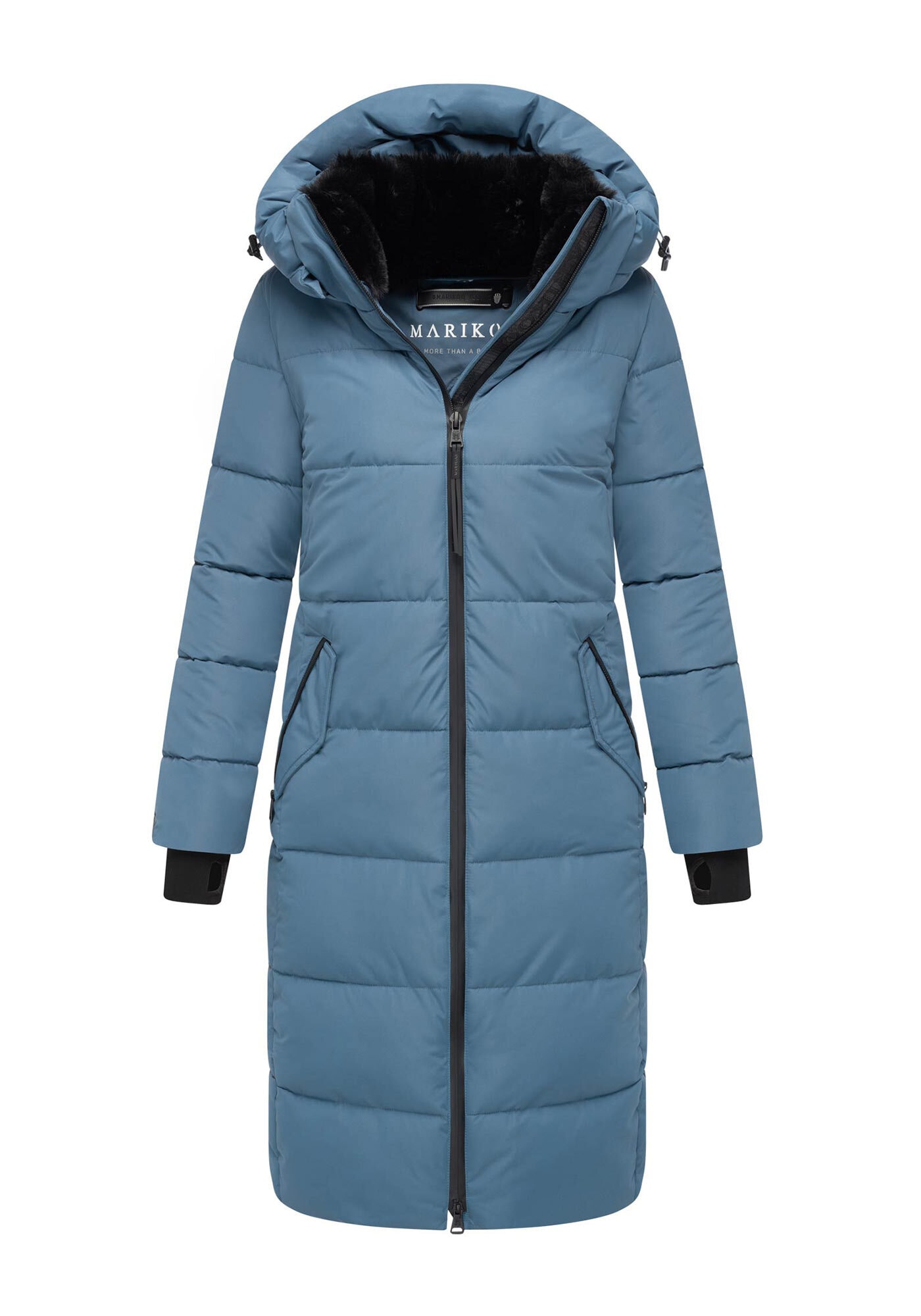 Marikoo Steppjacke »Zuraraa XVI« mit Kapuze langer Winter Mantel gesteppt