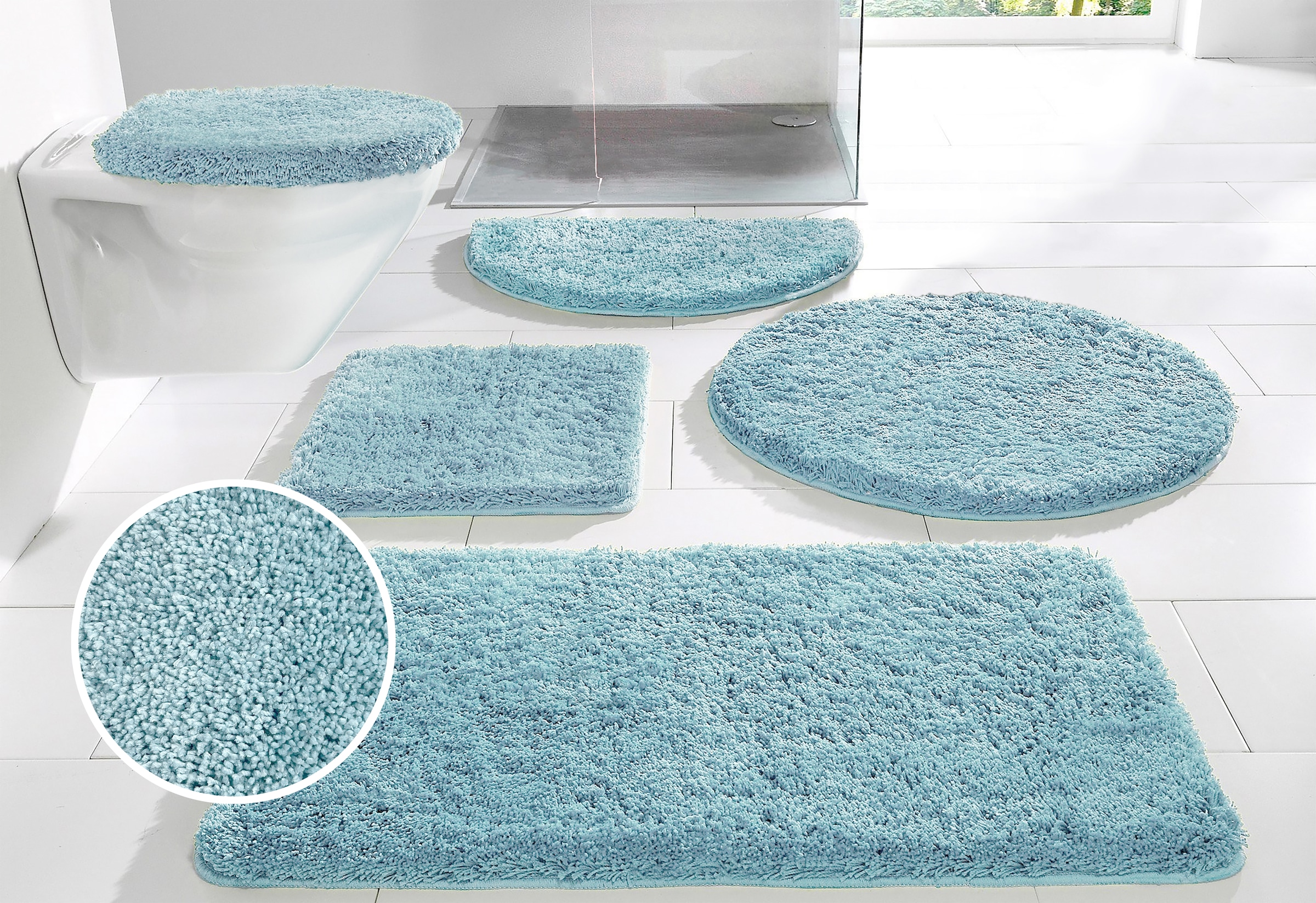 my home Badematte "Sanremo, Badvorleger, Badezimmer Teppich, sehr weich" Hö günstig online kaufen