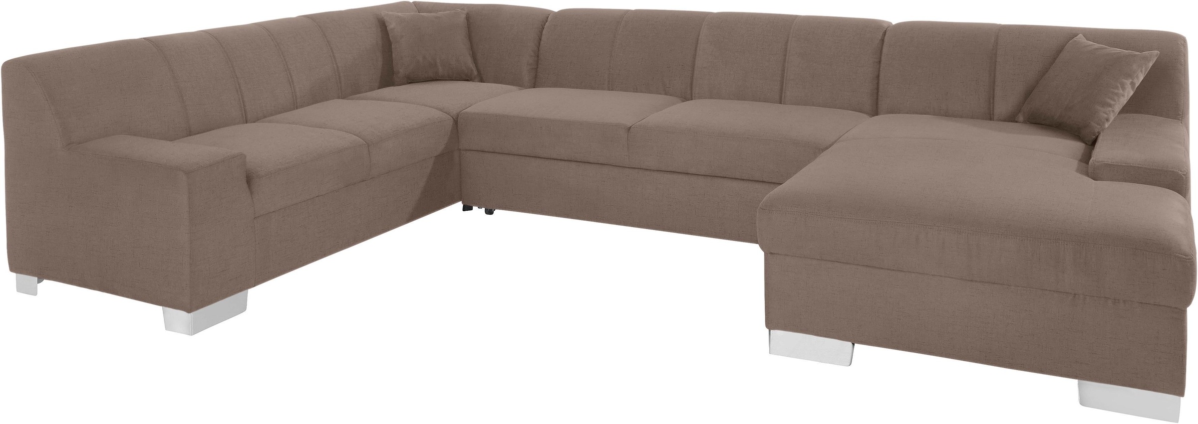 DOMO collection Wohnlandschaft »Bero, elegant und zeitlos, flache Armlehnen, U-Form«, fester Sitzkomfort, wahlweise mit Bettfunktion