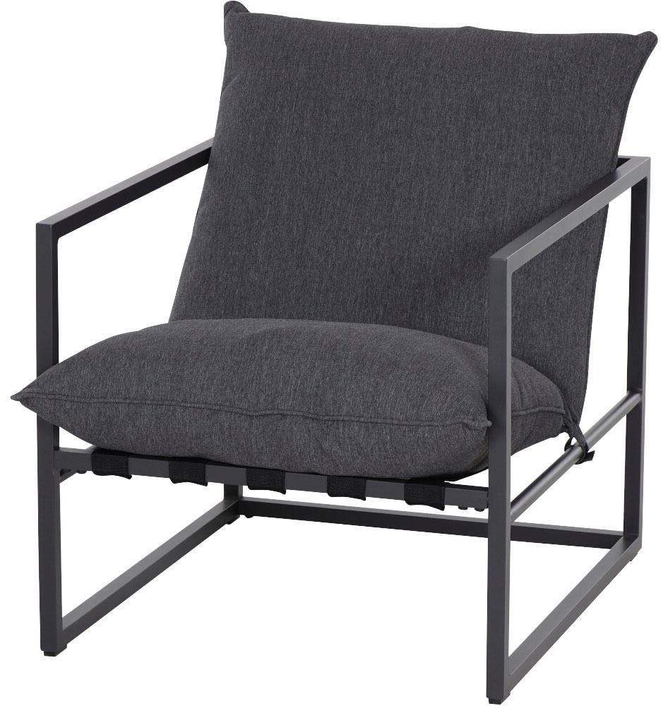 Siena Garden Gartenlounge-Sessel »Monza, Lounge Sessel«, Alu, Kissen jeans grey