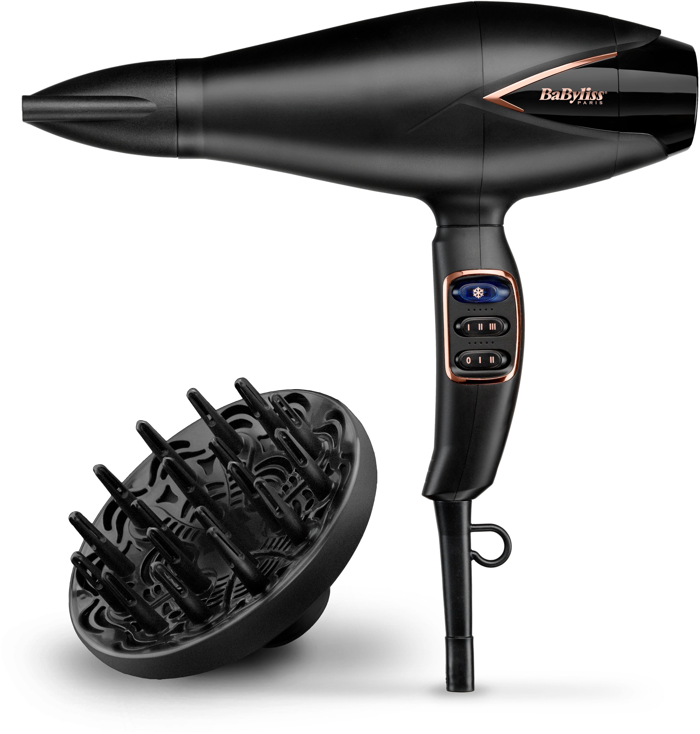BaByliss Ionic-Haartrockner »D665E Salon Air Brilliance«, 2200 W, 2 Aufsätze, mit digitalem Motor