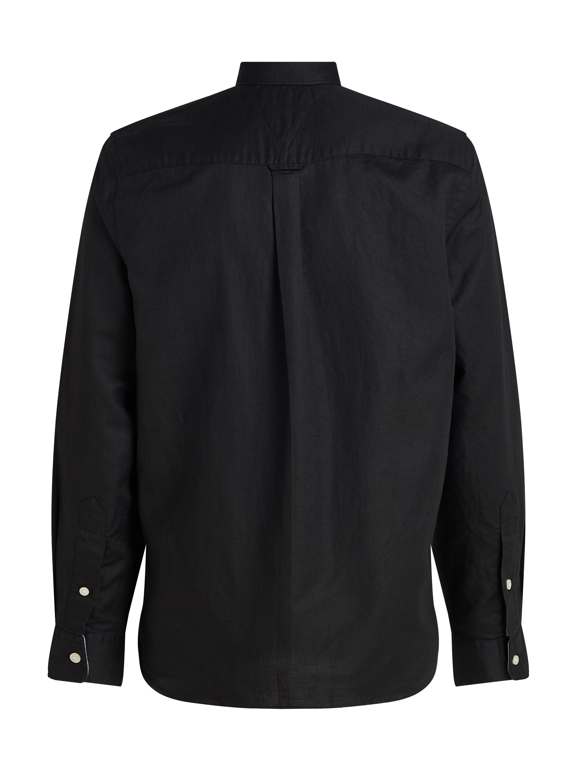 Tommy Hilfiger Langarmhemd »LINEN BLEND SOLID RF SHIRT«, mit Button-down-Kragen