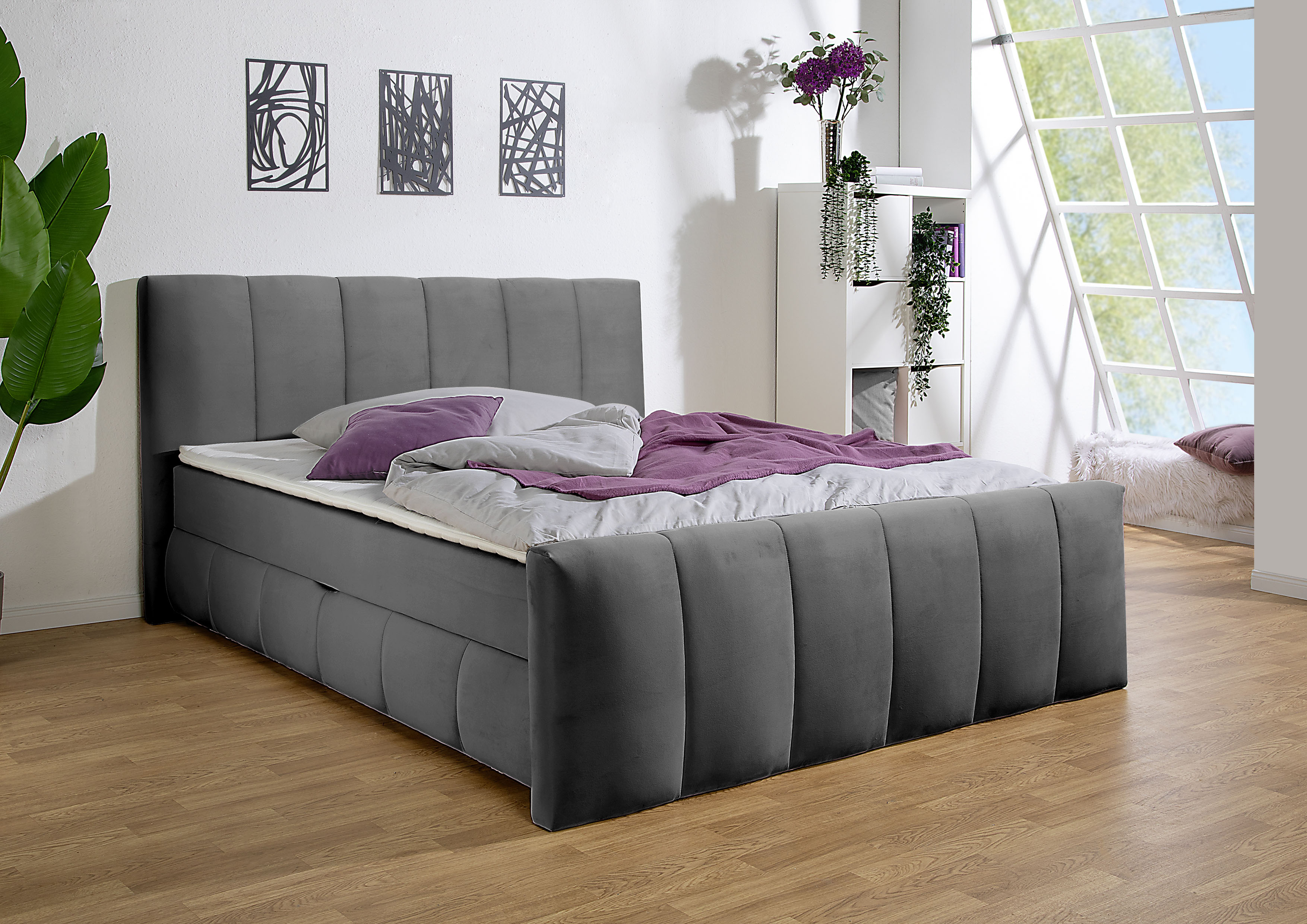 Home affaire Boxbett "Hanelore inkl. Bettkasten und Topper" Boxbett mit Bettkasten und Fußteil, inkl. Topper