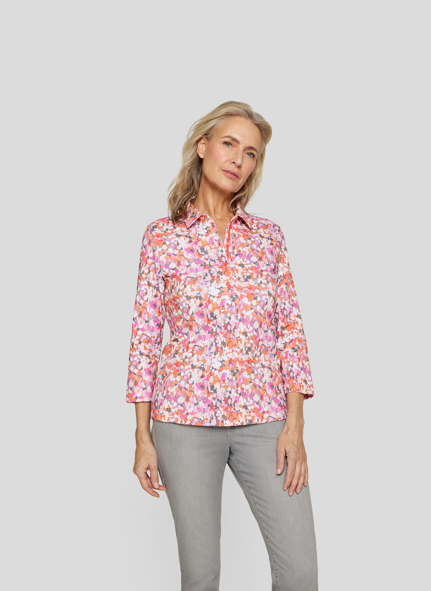 Rabe Palaidinė » Tupfen-Shirt su Polokragen...