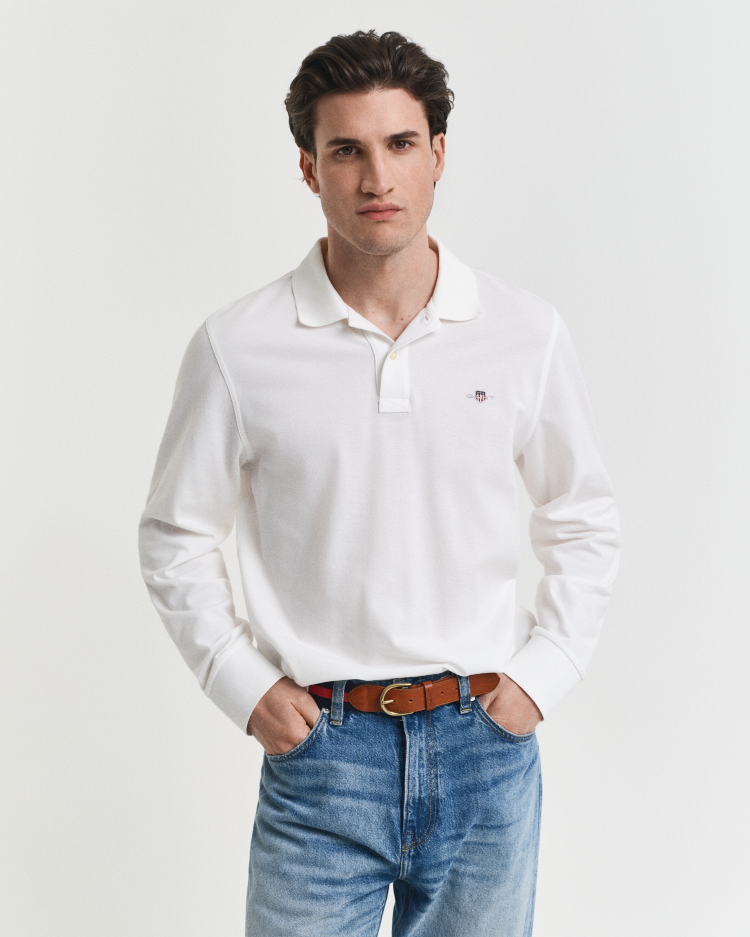 Gant Poloshirt "REG SHIELD LS PIQUE RUGGER", mit Logotickerei auf der Brust günstig online kaufen