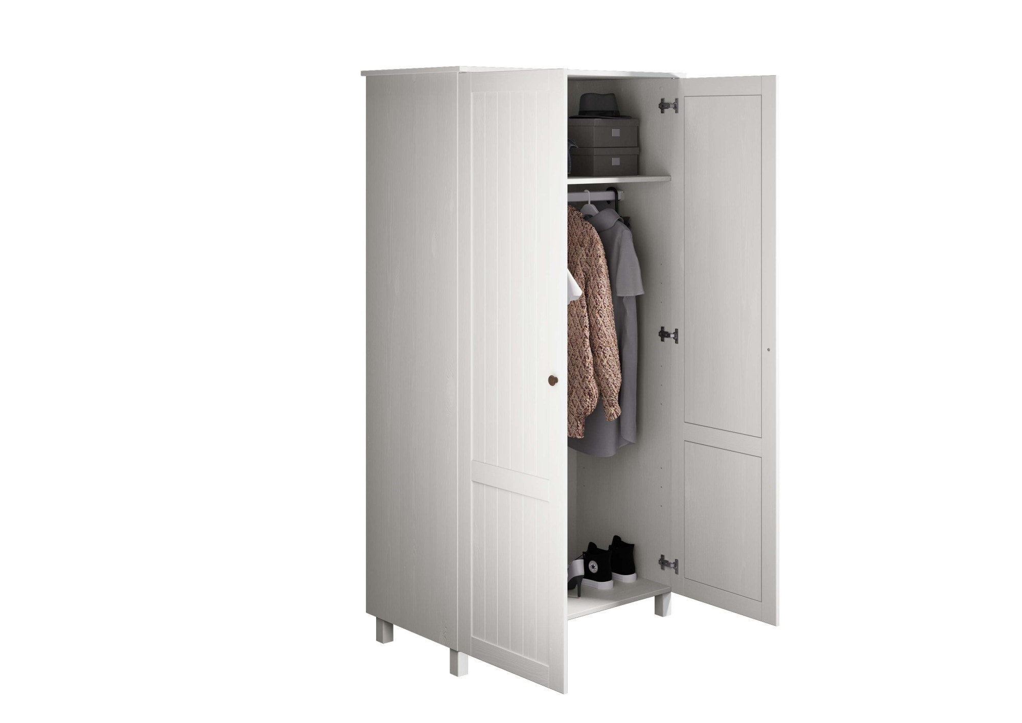Home affaire Kleiderschrank »Juventus, Drehtürenschrank, Schrank«, mit 2 Türen, 97 cm breit, aus massiver Kiefer, FSC®-zertifiziert
