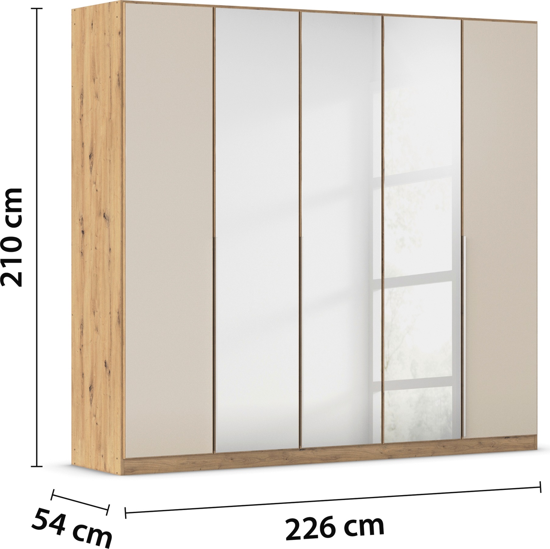 rauch Drehtürenschrank »Kleiderschrank Kleiderschränke Schrank Garderobe AGORDO mit Glasfront«, und Spiegel sowie durchdachter Innenausstattung