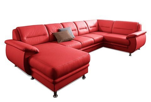 sit&more Wohnlandschaft "Mailand U-Form, B: 312 cm, XXL-Couch mit Komfortpolsterung" mit Schlaffunktion, Liegefl. 122x247 cm, diverse Lederqualitäten