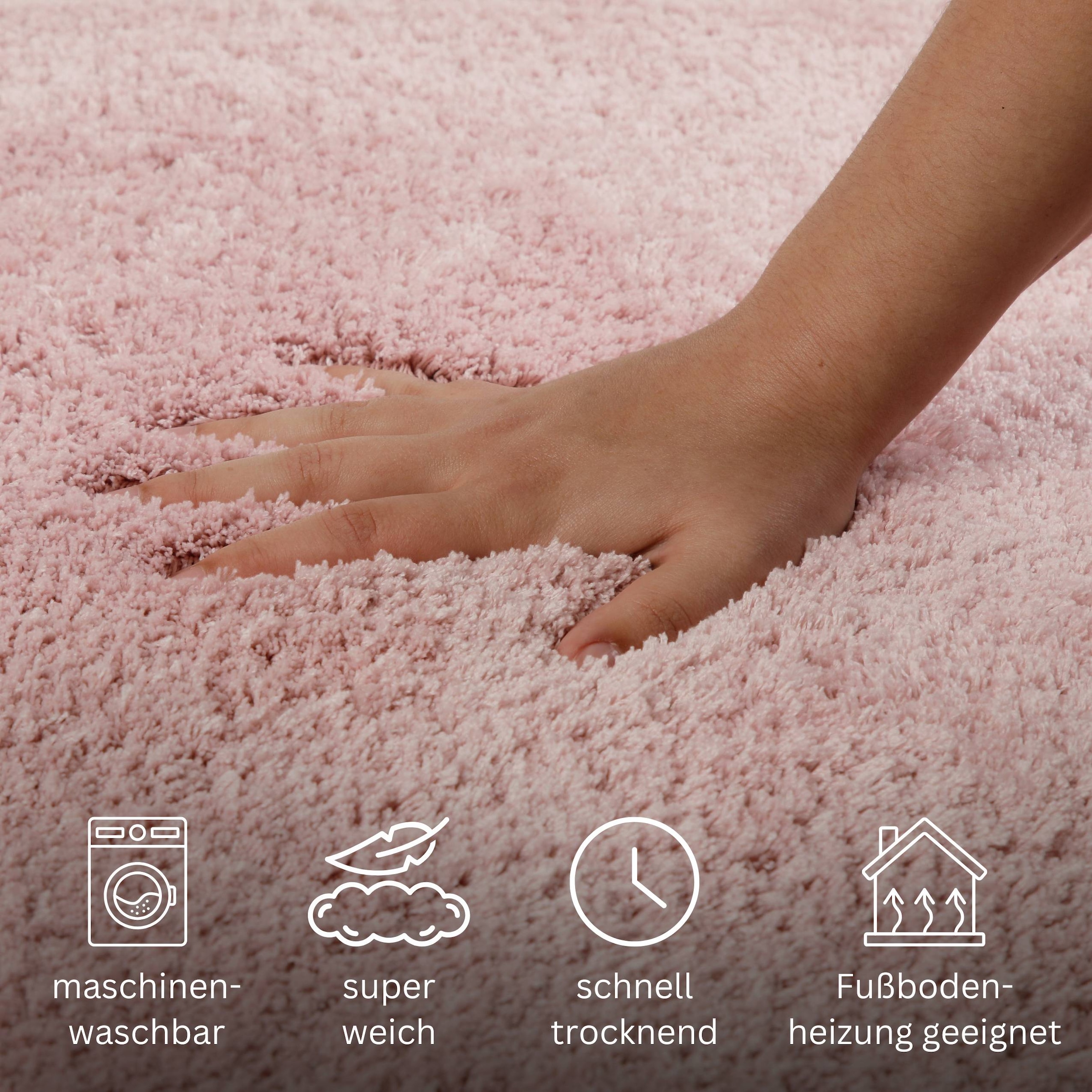 OTTO home Badematte »Kaarin«, rutschhemmend beschichtet, schnell trocknend, Badteppich, getuftet, flauschig, hochflor, große Farbauswahl