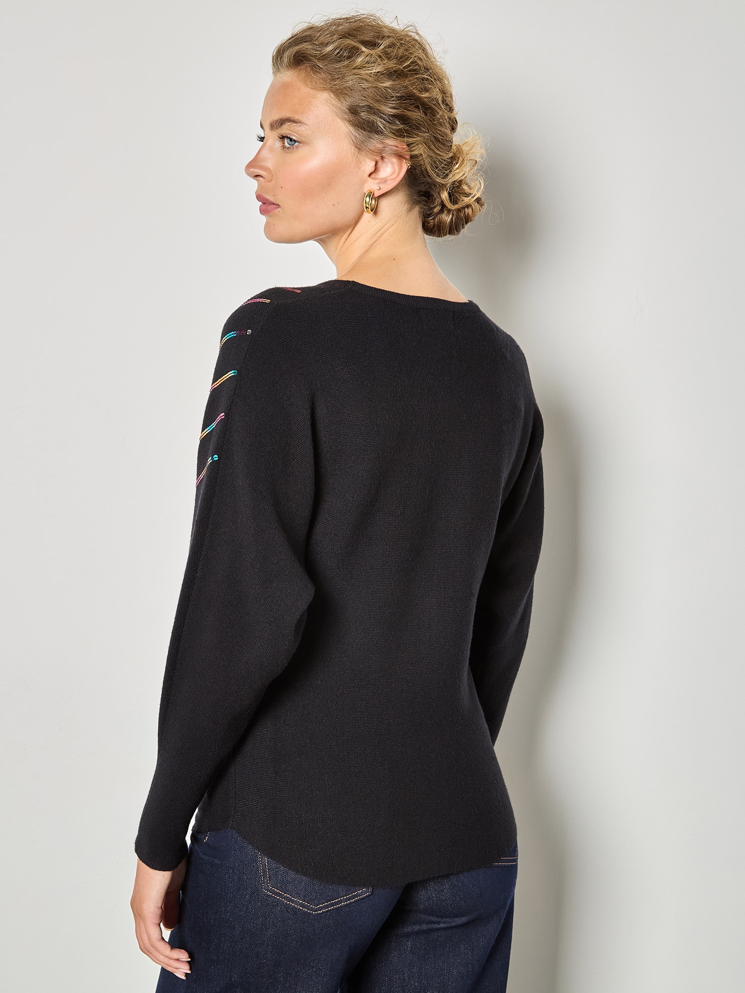 Apricot Strickpullover »feiner Strickpullover« mit Regenbogen-Pailletten