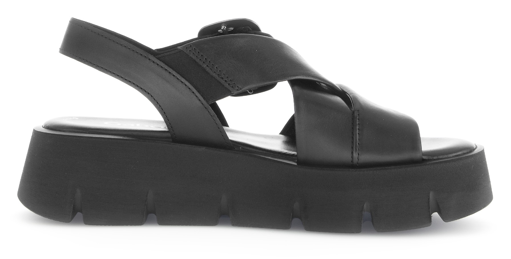 Gabor Sandalette, Plateau, Sommerschuh, Riemchensandale mit großer Zierschnalle