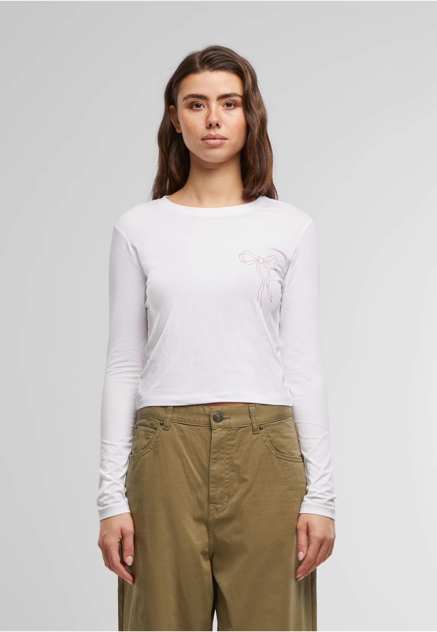 Miss Tee T-Shirt »Miss Tee Bow Oneliner Ladies Short Longsleeve«, (1 tlg.)