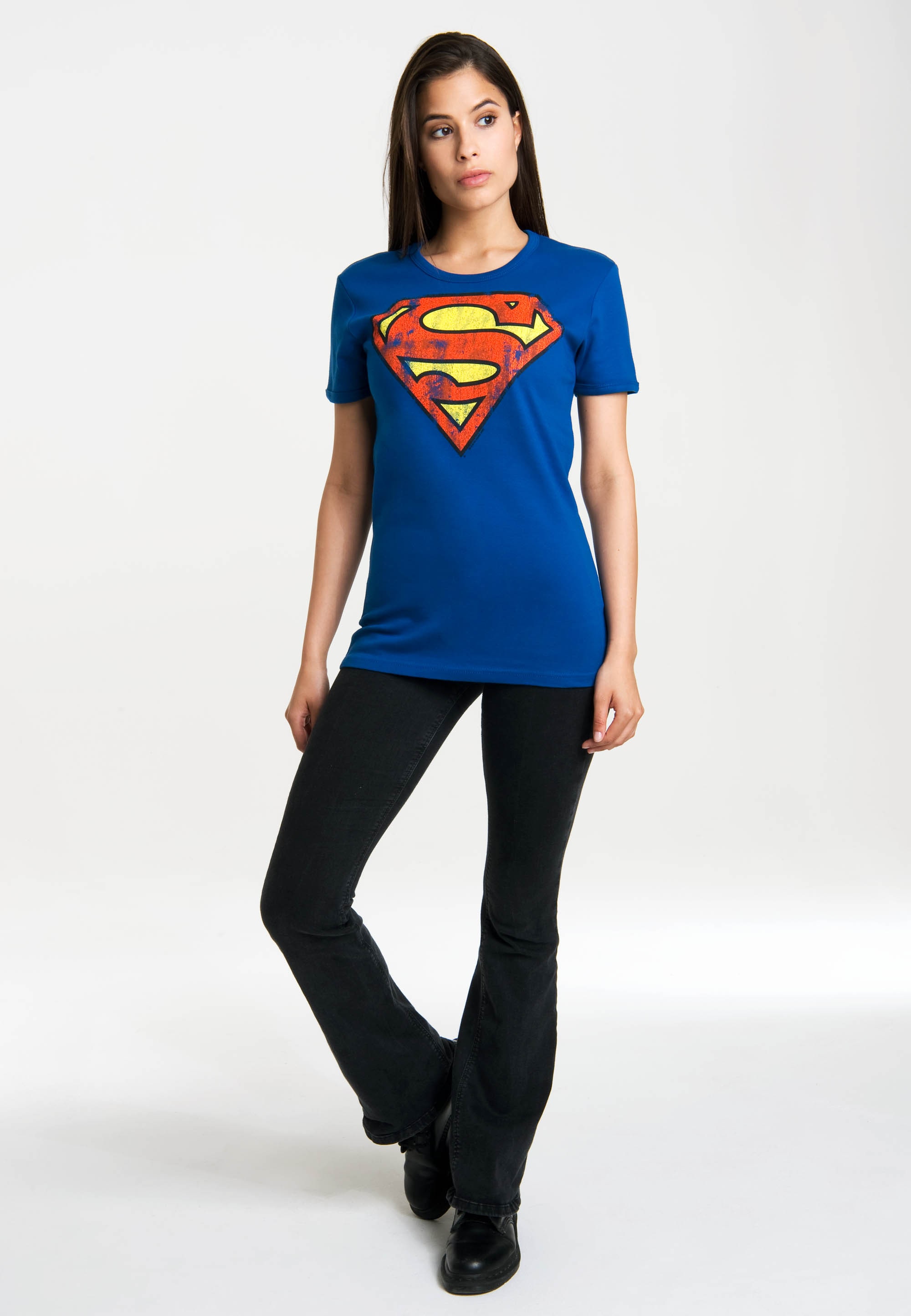 LOGOSHIRT T-Shirt »Superman-Logo«, mit lizenzierten Originaldesign für  kaufen | BAUR