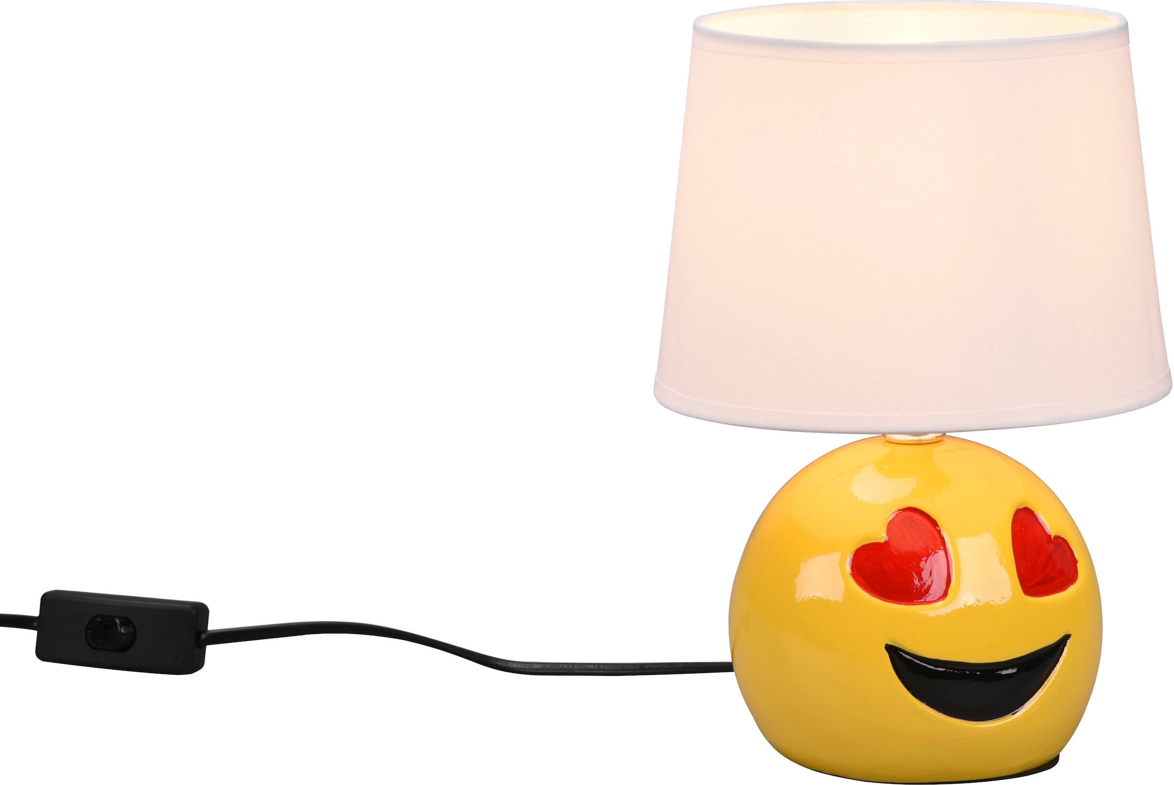 TRIO Leuchten Schreibtischlampe »Lovely«, 1 flammig-flammig, Deko Tischlampe  Smiley-Look, Schnurschalter exkl 1xE14 max 10W Ø 18cm bestellen | BAUR
