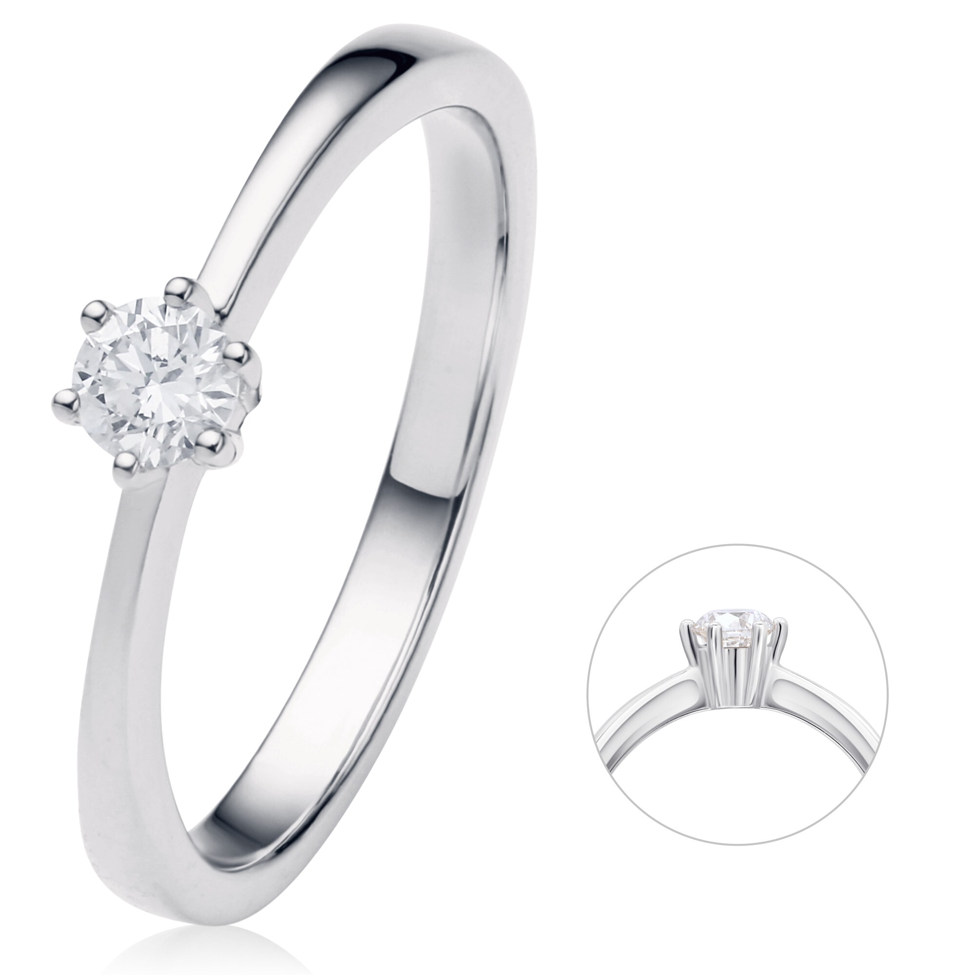 ONE ELEMENT Diamantring »0.15 ct Diamant Brillant Ring aus 585 Weißgold«, Damen Gold Schmuck