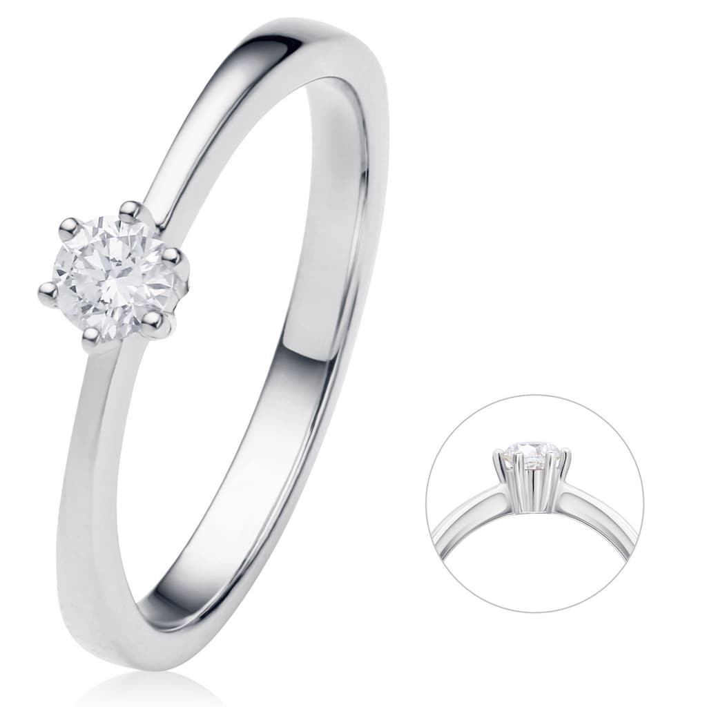 ONE ELEMENT Diamantring »0 15 ct Diamant Brillant Ring aus 585 Weißgold« Damen Gold Schmuck