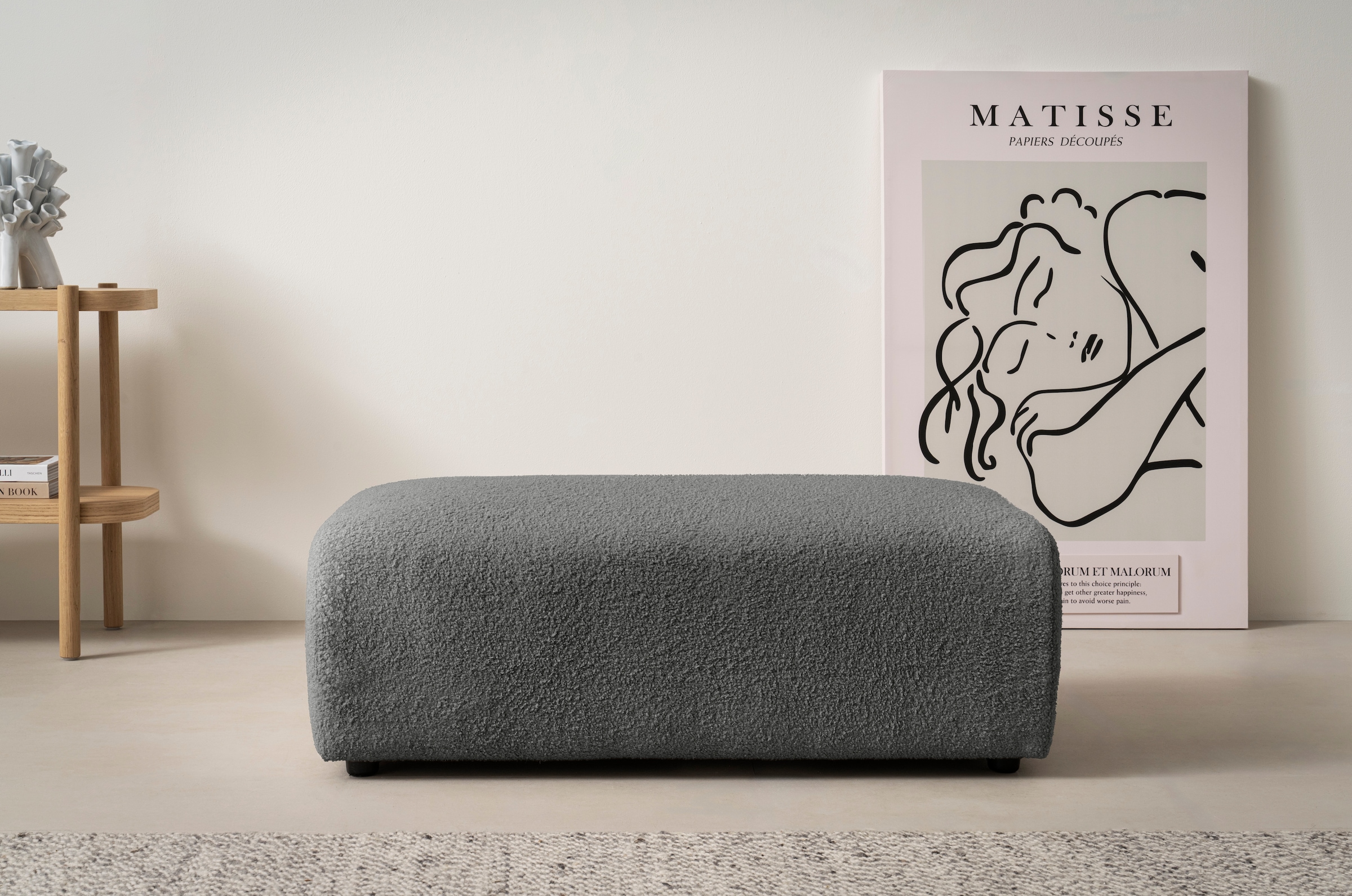 andas Hocker "BAKELS, Polsterhocker in Cord oder Boucle-Stoff", zur Serie B günstig online kaufen