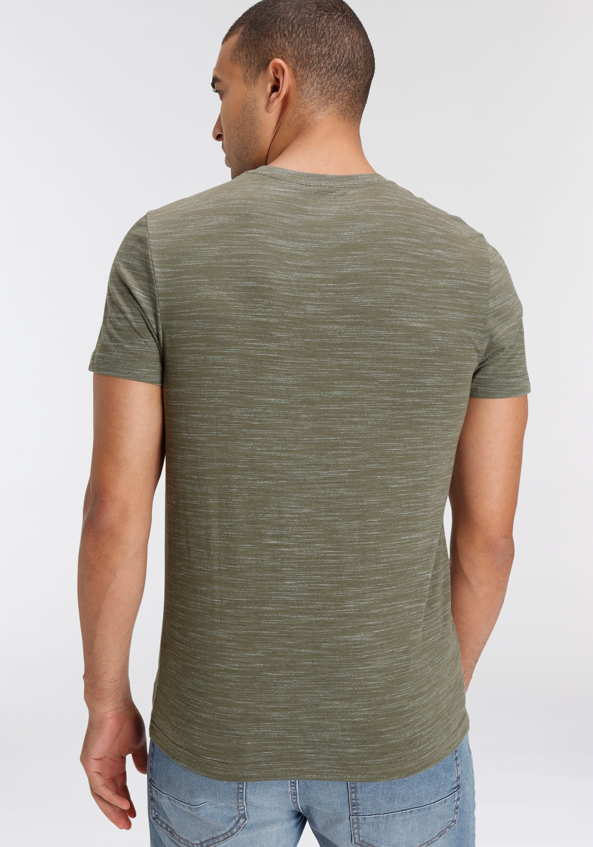 AJC T-Shirt, Kurzarm, Regular Fit, meliert, Rundhalsausschnitt