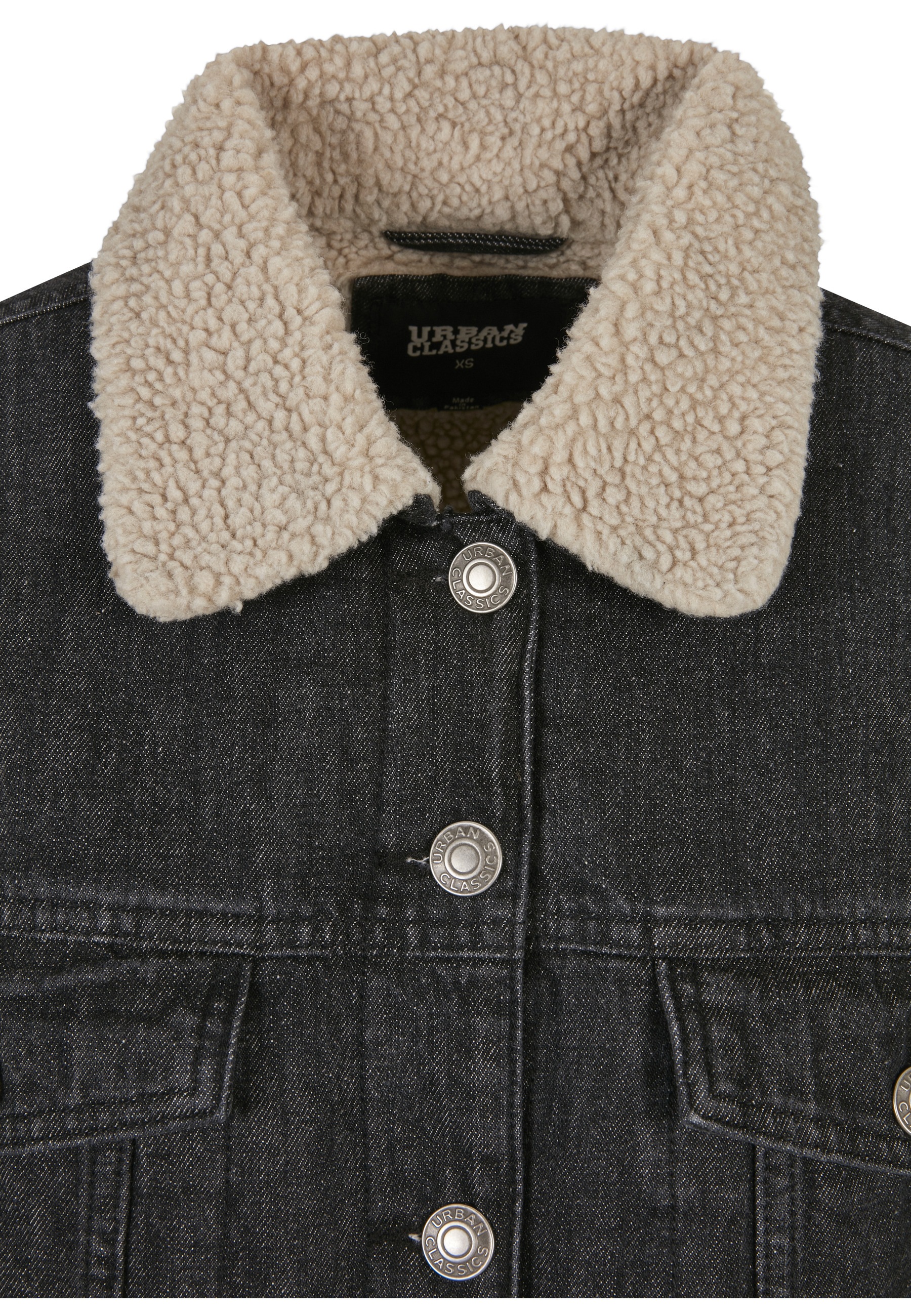 Thumbnail - URBAN CLASSICS Jeansjacke "Urban Classics Damen Ladies Oversized Sherpa Denim Jacket" 1 Stk. tlg. ohne Kapuze